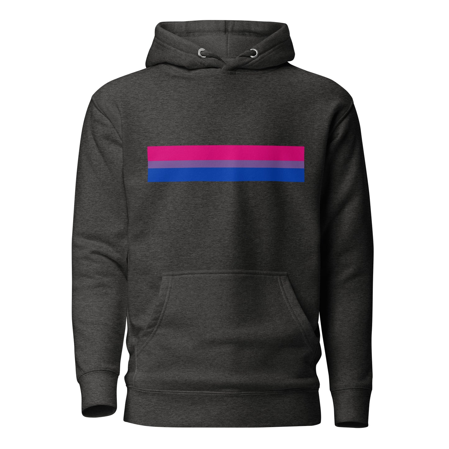 Bisexual Bi Pride Flag Hoodie Charcoal Heather Bisexual unisex-premium-hoodie-charcoal-heather-front-6529ddb405eaf