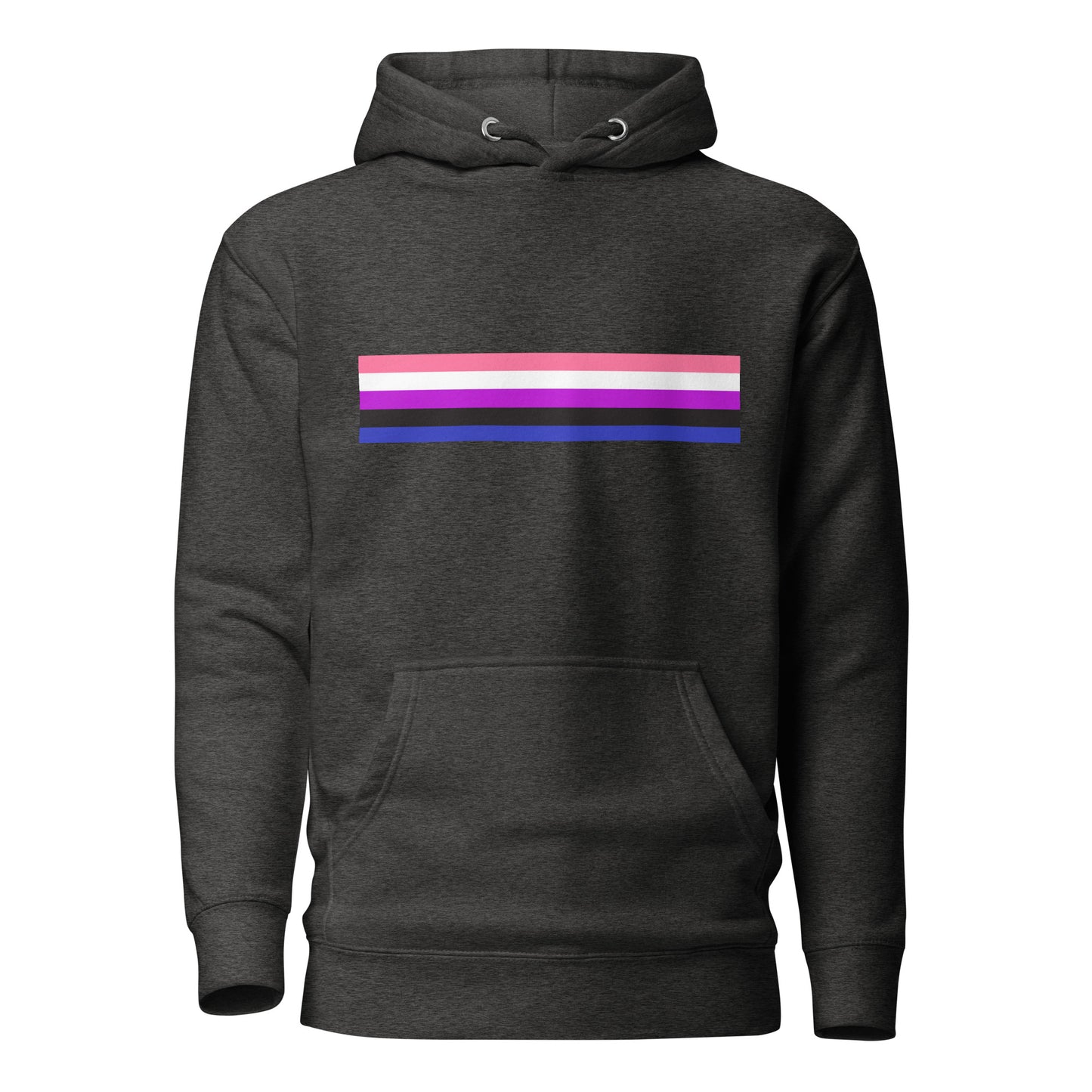 Genderfluid Pride Flag Hoodie Charcoal Heather Genderfluid unisex-premium-hoodie-charcoal-heather-front-6529ded789f0d