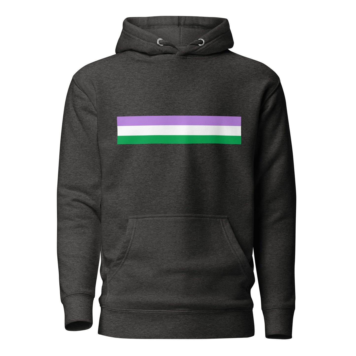 Genderqueer Pride Flag Hoodie Charcoal Heather Genderqueer unisex-premium-hoodie-charcoal-heather-front-6529df682d8bb