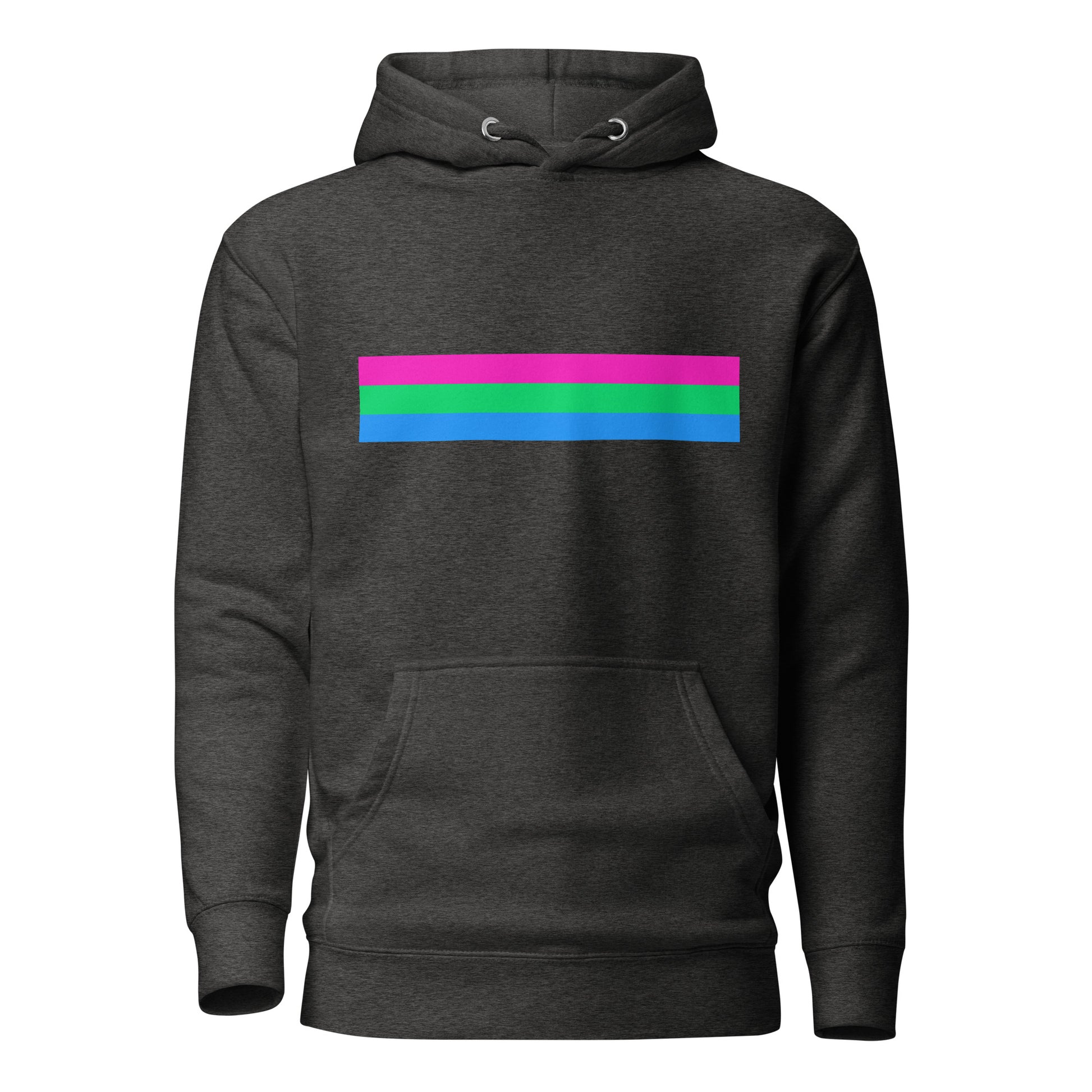 Polysexual Poly Pride Flag Hoodie Charcoal Heather Polysexual unisex-premium-hoodie-charcoal-heather-front-6529e219072b2