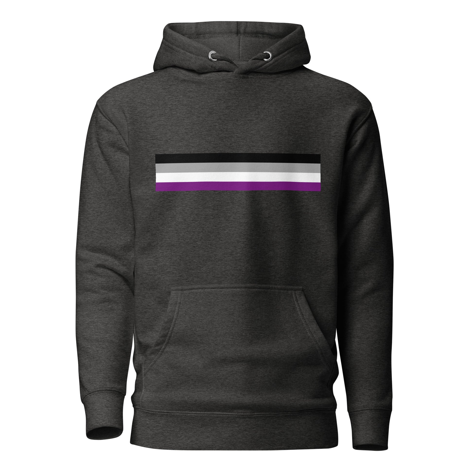 Asexual Ace Pride Flag Hoodie Charcoal Heather Asexual unisex-premium-hoodie-charcoal-heather-front-6529e2fb4fba3