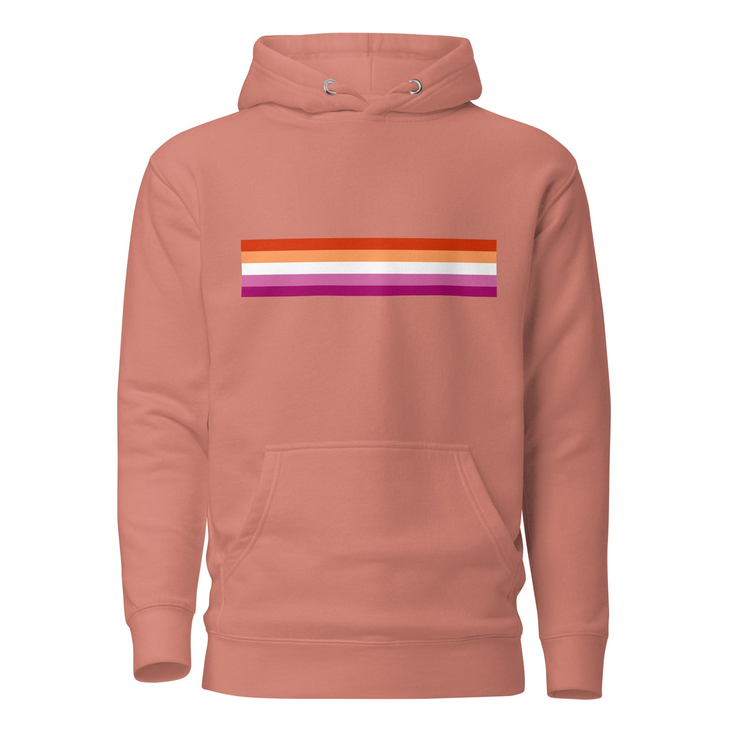 Lesbian Pride Flag Hoodie Dusty Rose Lesbian unisex-premium-hoodie-dusty-rose-front-6529dd2878aa4