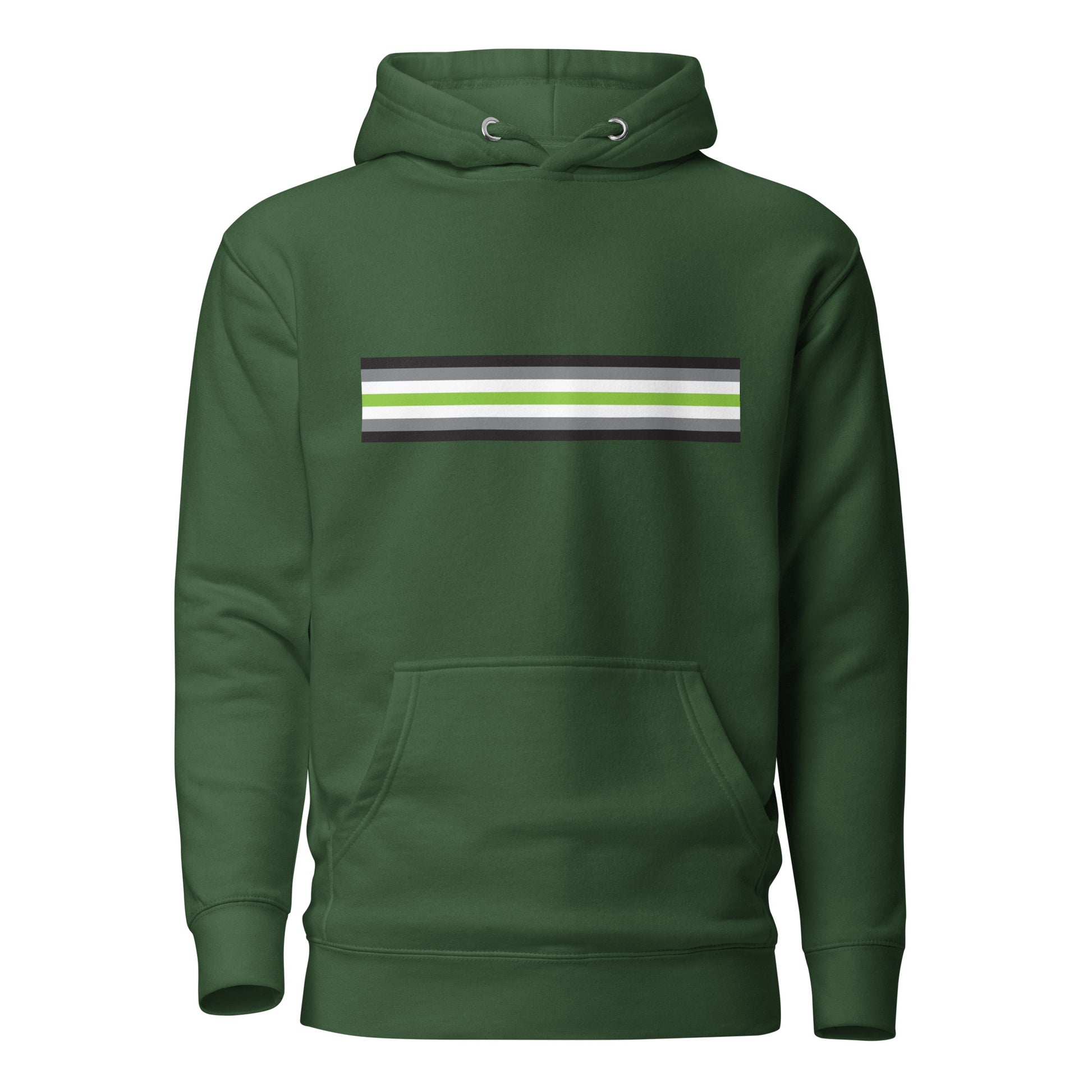 Agender Pride Flag Hoodie Sweatshirt Forest Green Agender unisex-premium-hoodie-forest-green-front-6529e281a1339