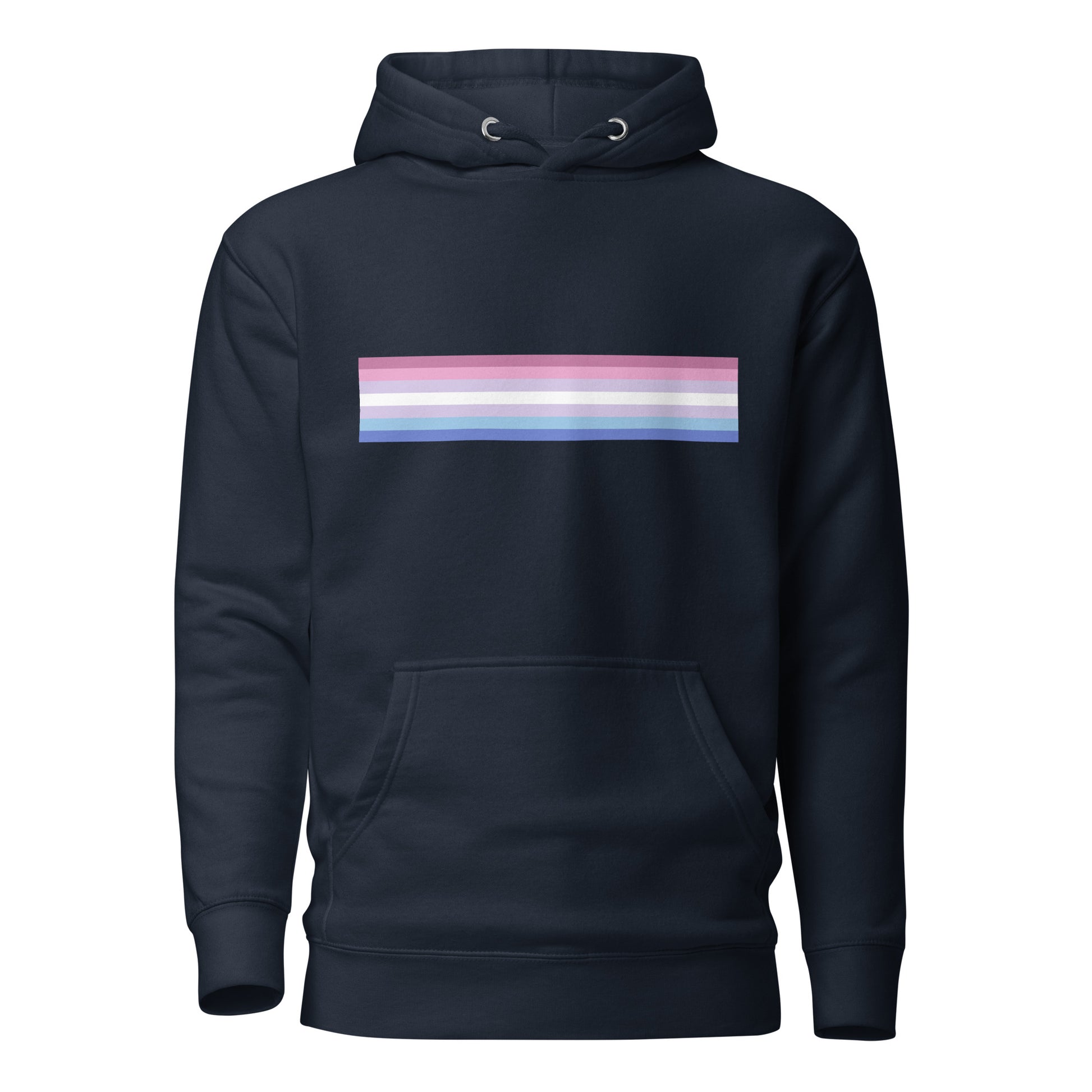 Bigender Pride Flag Hoodie Navy Blazer Bigender unisex-premium-hoodie-navy-blazer-front-6529da5a58c14