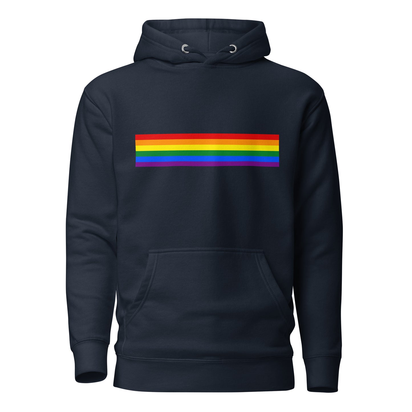 LGBTQ Pride Flag Sweatshirt Hoodie Navy Blazer Pride unisex-premium-hoodie-navy-blazer-front-6529dccabbbdf