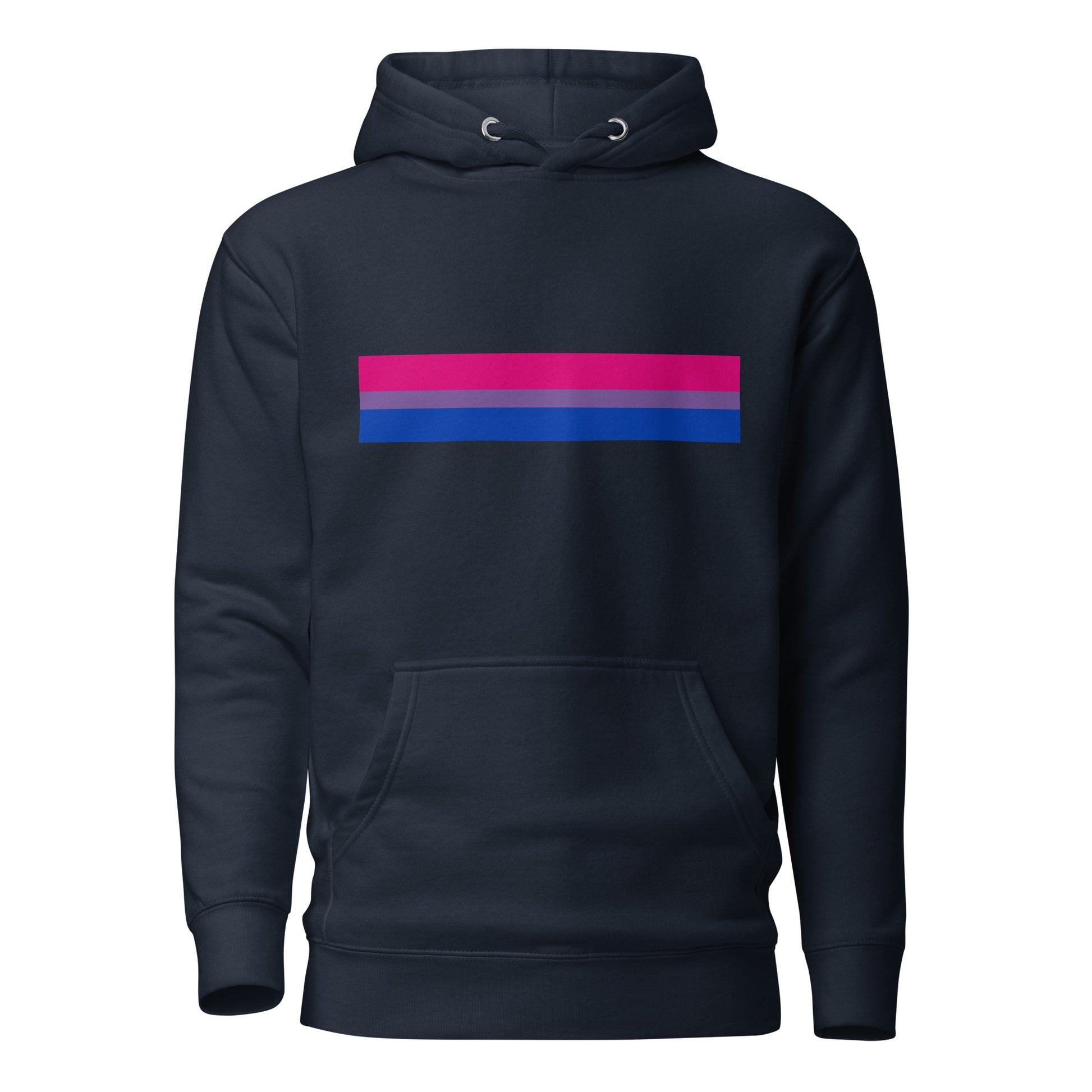 Bisexual Bi Pride Flag Hoodie Navy Blazer Bisexual unisex-premium-hoodie-navy-blazer-front-6529ddb40551d