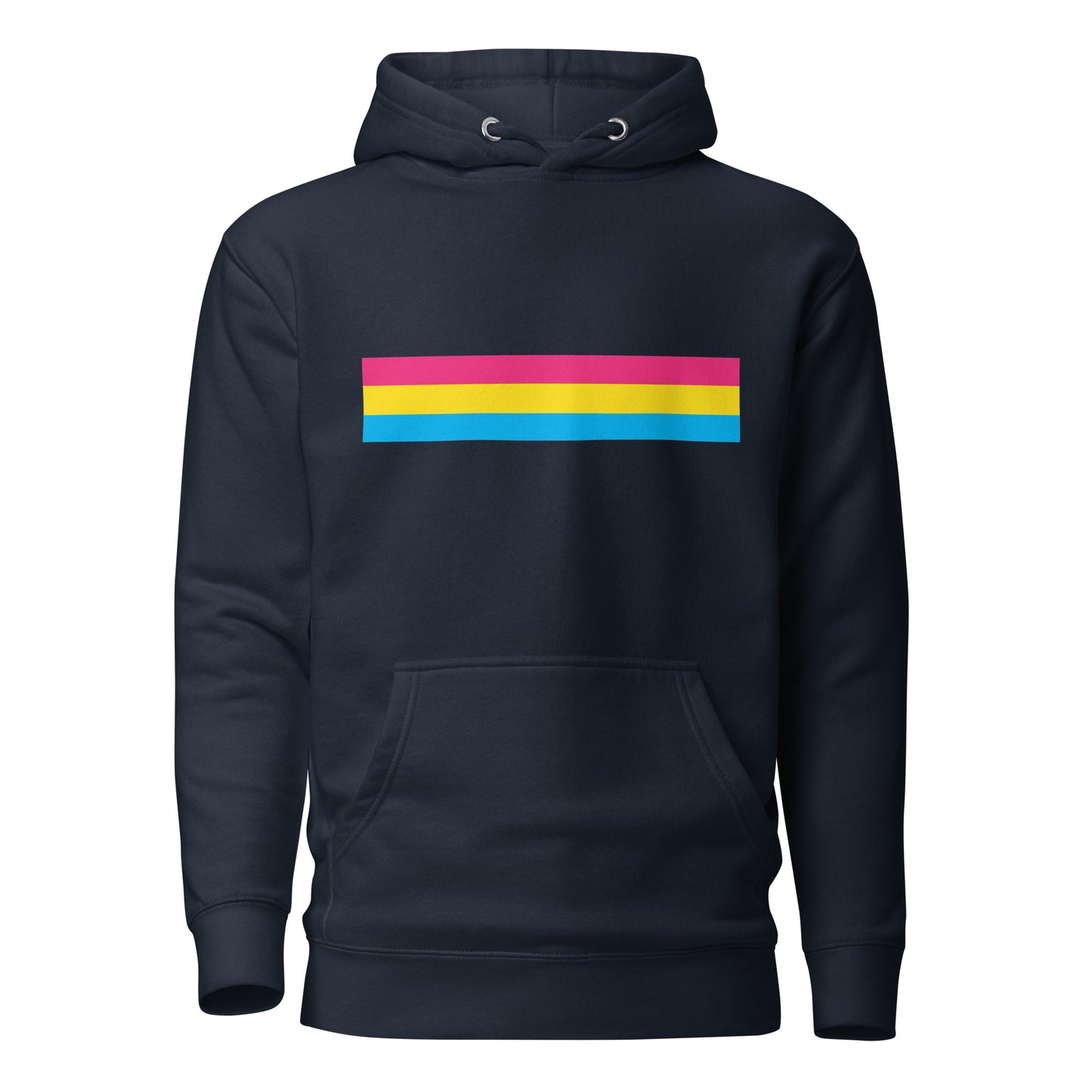 Pansexual Pan Pride Flag Hoodie Navy Blazer Pansexual unisex-premium-hoodie-navy-blazer-front-6529e161e4d93