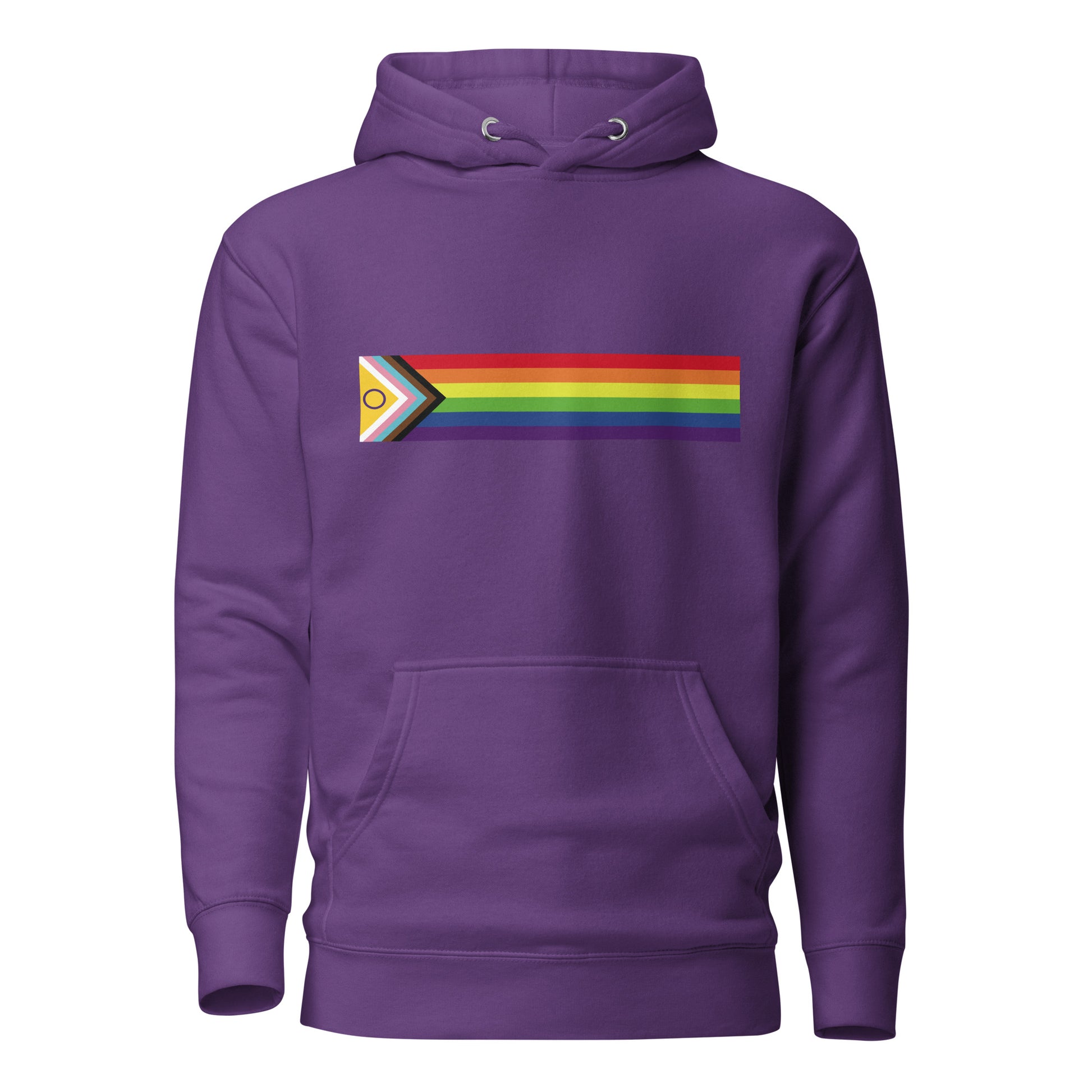 LGBTQ Pride Sweatshirt Hoodie - Inclusive Progress Pride Flag Purple Pride unisex-premium-hoodie-purple-front-6529d70e15021