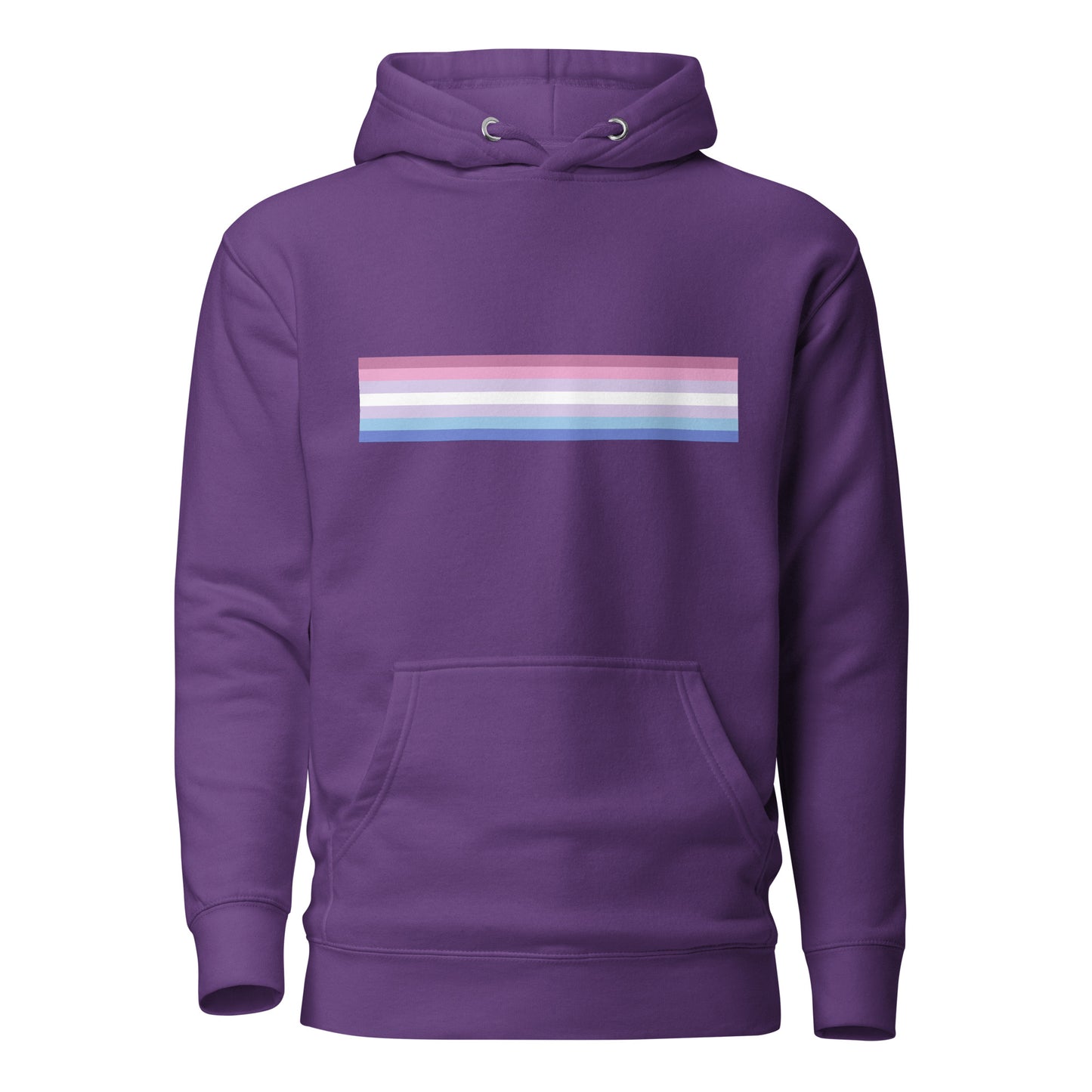 Bigender Pride Flag Hoodie Purple Bigender unisex-premium-hoodie-purple-front-6529da5a59b88