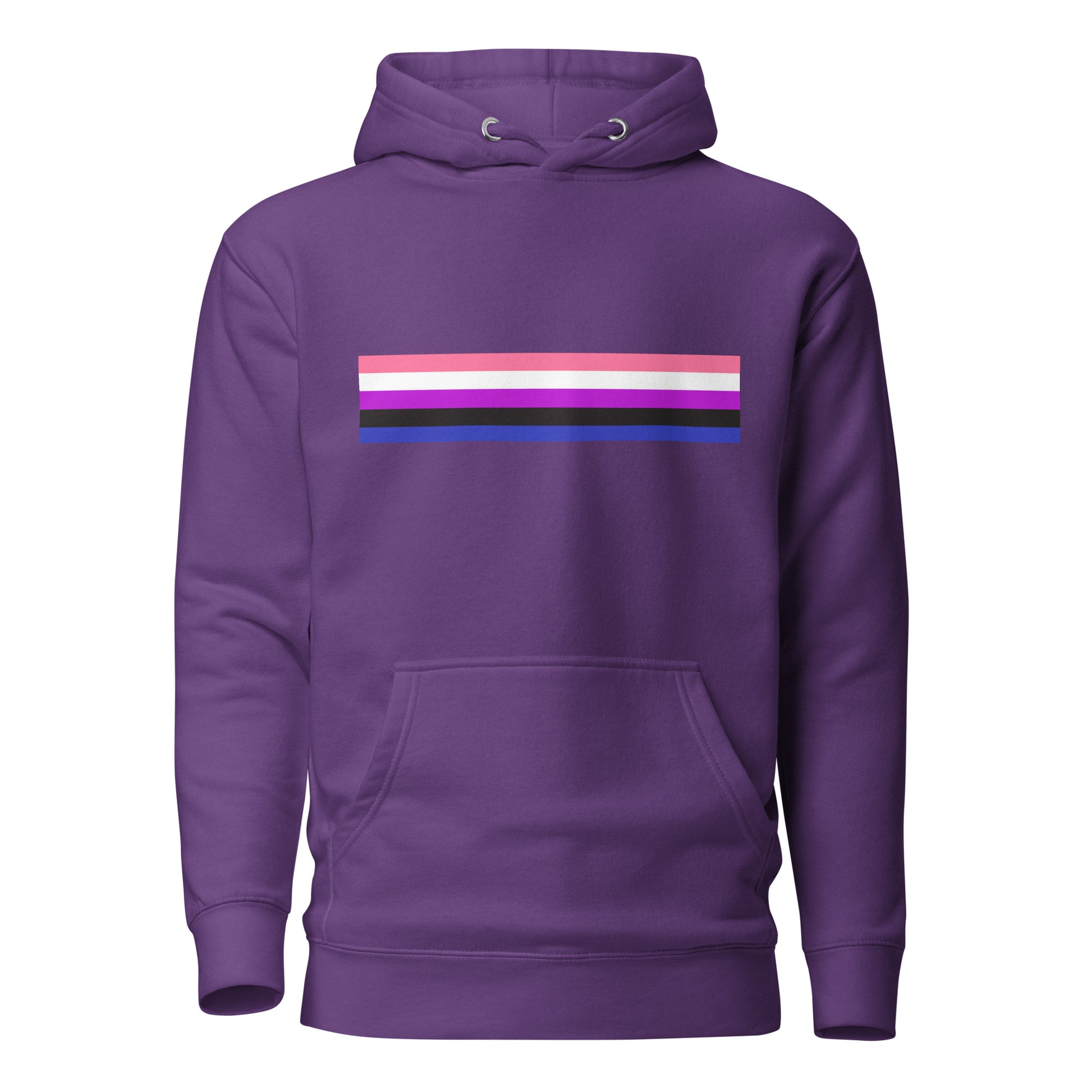 Genderfluid Pride Flag Hoodie Purple Genderfluid unisex-premium-hoodie-purple-front-6529ded78749d