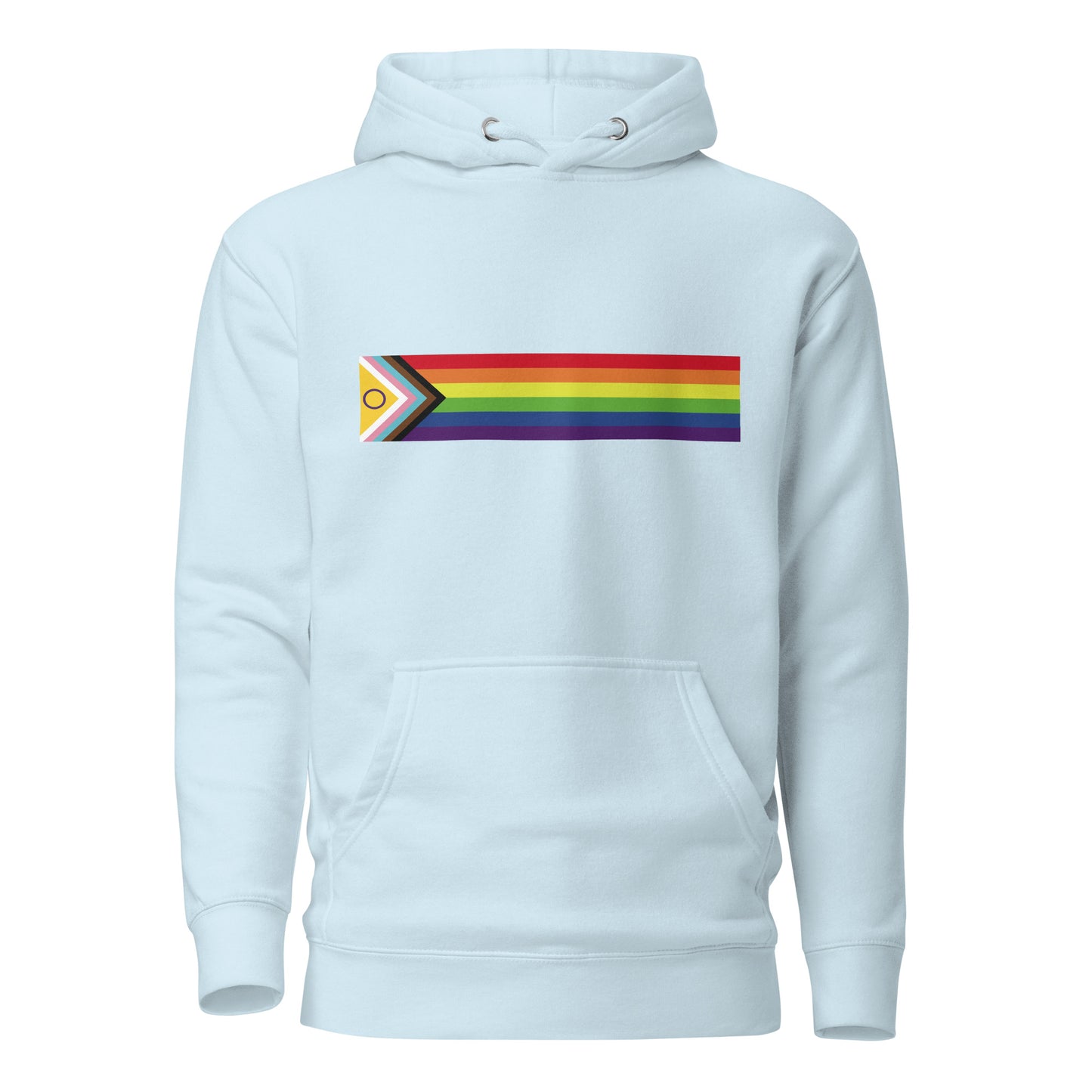 LGBTQ Pride Sweatshirt Hoodie - Inclusive Progress Pride Flag Sky Blue Pride unisex-premium-hoodie-sky-blue-front-6529d70e1a24c