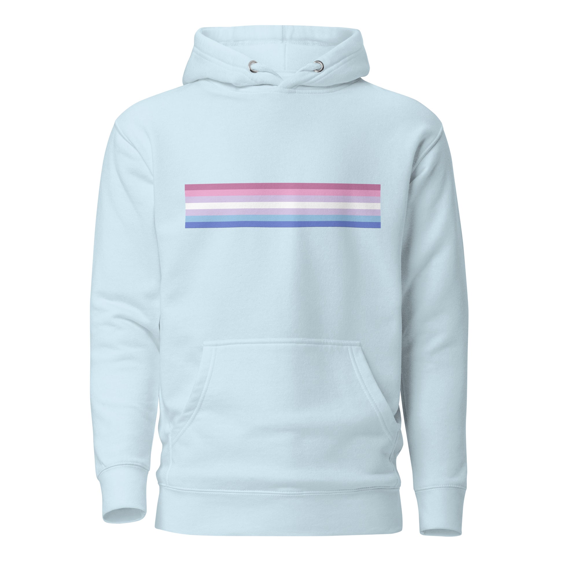 Bigender Pride Flag Hoodie Sky Blue Bigender unisex-premium-hoodie-sky-blue-front-6529da5a5b936