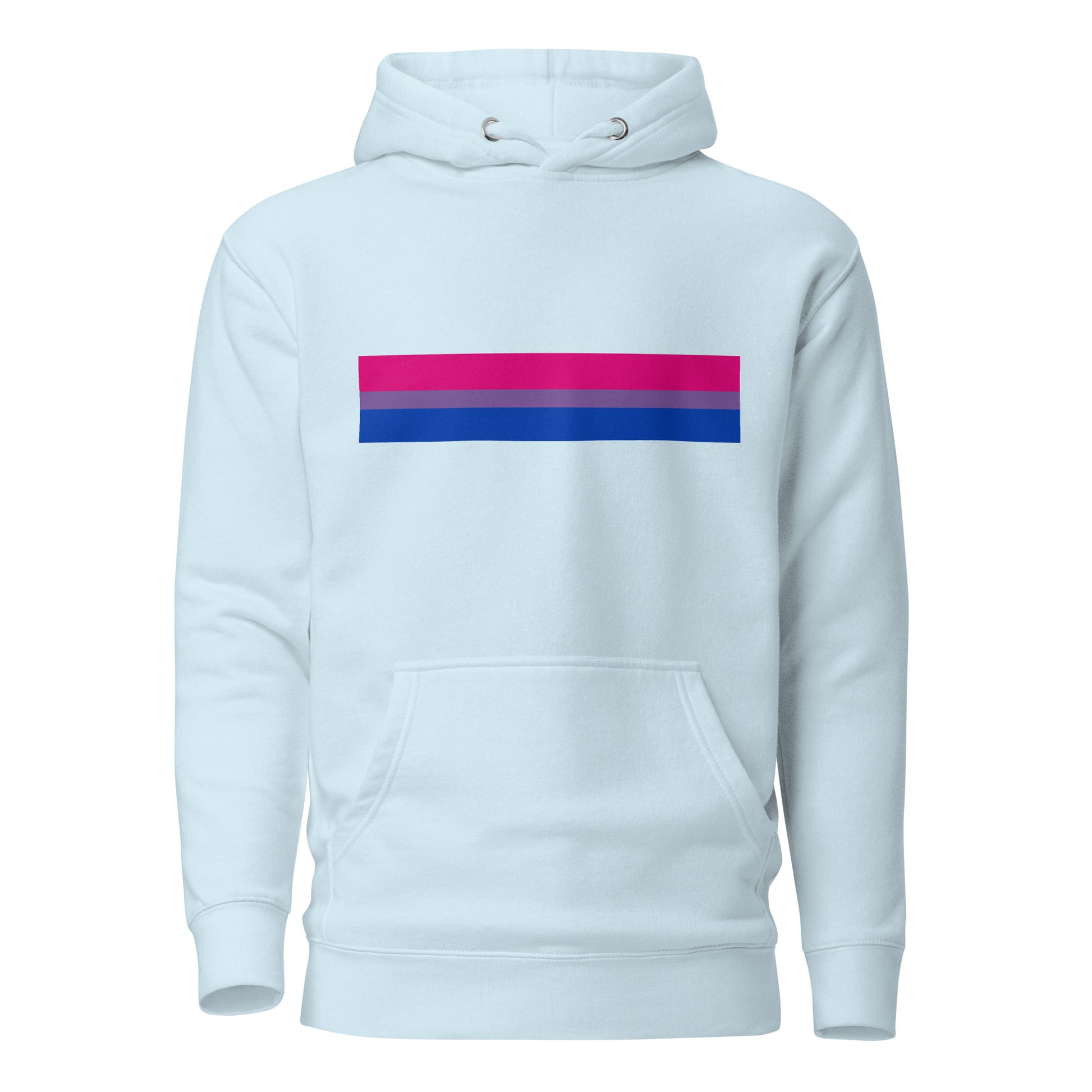 Bisexual Bi Pride Flag Hoodie Sky Blue Bisexual unisex-premium-hoodie-sky-blue-front-6529ddb408c53