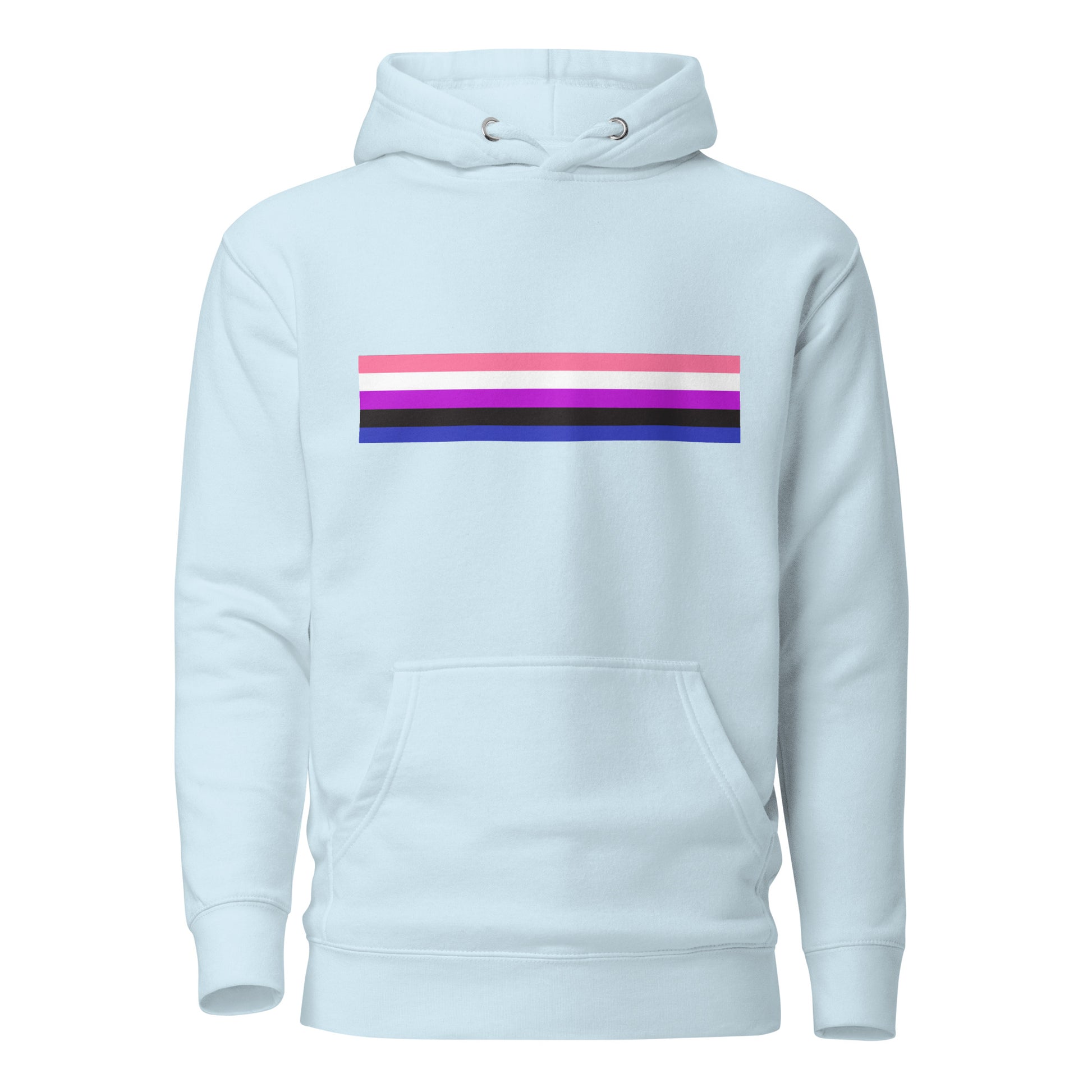 Genderfluid Pride Flag Hoodie Sky Blue Genderfluid unisex-premium-hoodie-sky-blue-front-6529ded78c6f8