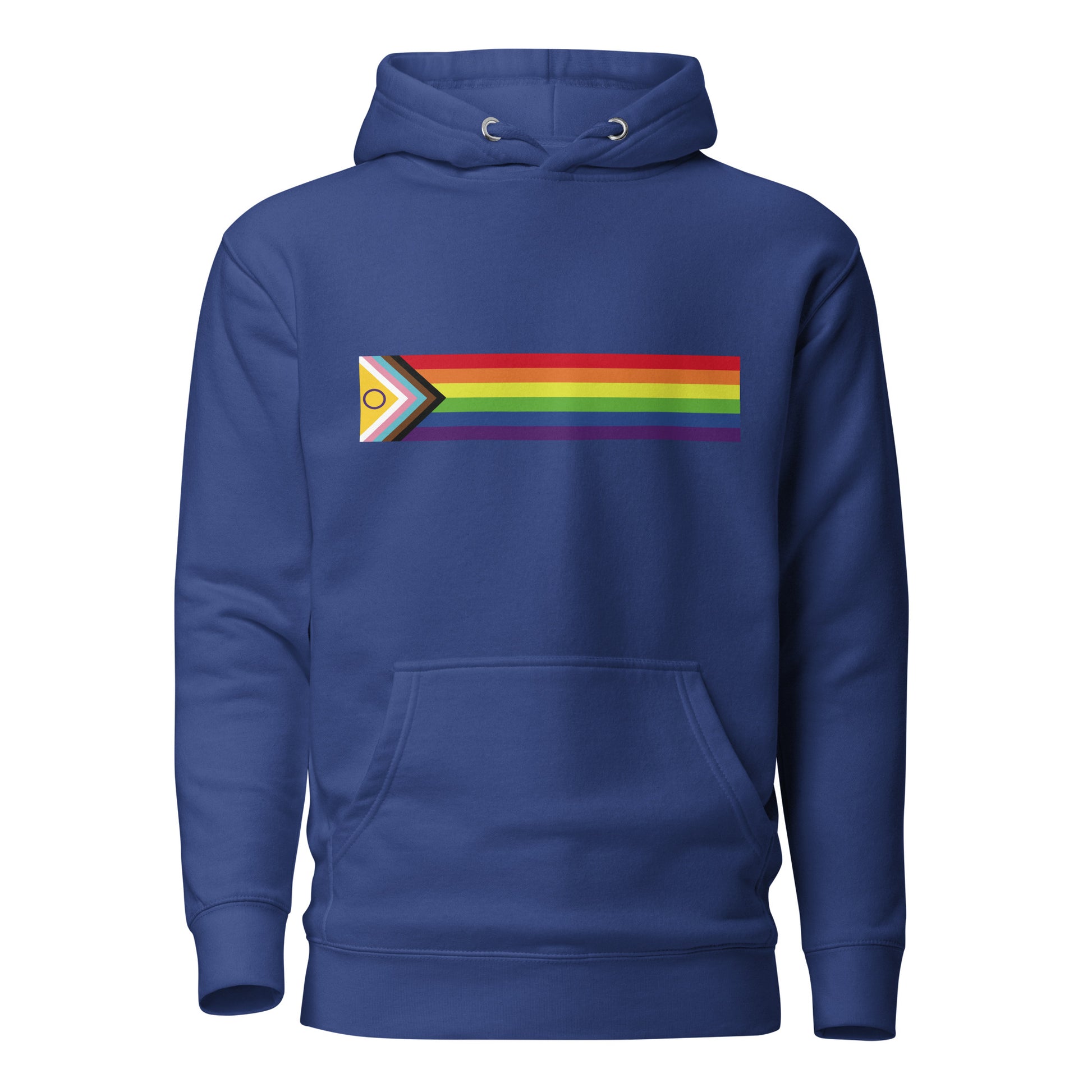 LGBTQ Pride Sweatshirt Hoodie - Inclusive Progress Pride Flag Team Royal Pride unisex-premium-hoodie-team-royal-front-6529d70e140f1