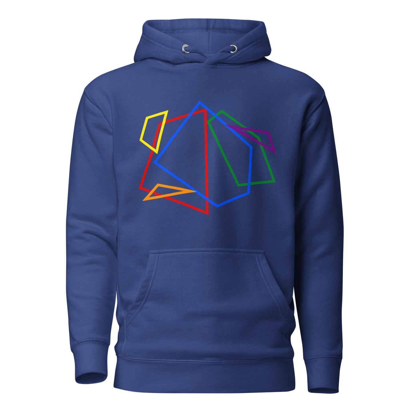 LGBTQ Pride Sweatshirt Hoodie - Geometric Lines Team Royal Pride unisex-premium-hoodie-team-royal-front-6529e50173857