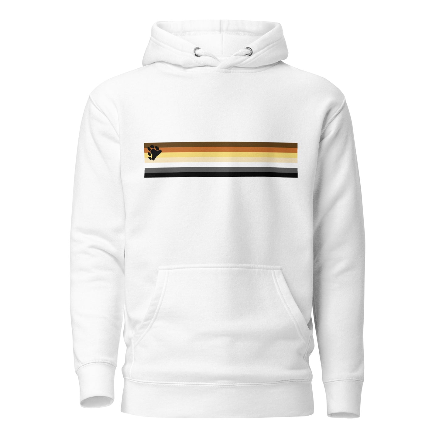 Gay Bear Pride Flag Hoodie White Gay unisex-premium-hoodie-white-front-6529dab59af26