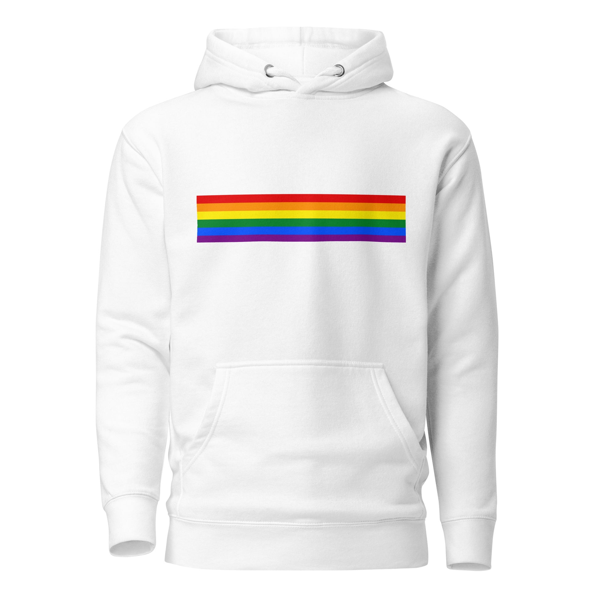 LGBTQ Pride Flag Sweatshirt Hoodie White Pride unisex-premium-hoodie-white-front-6529dccabfa8b