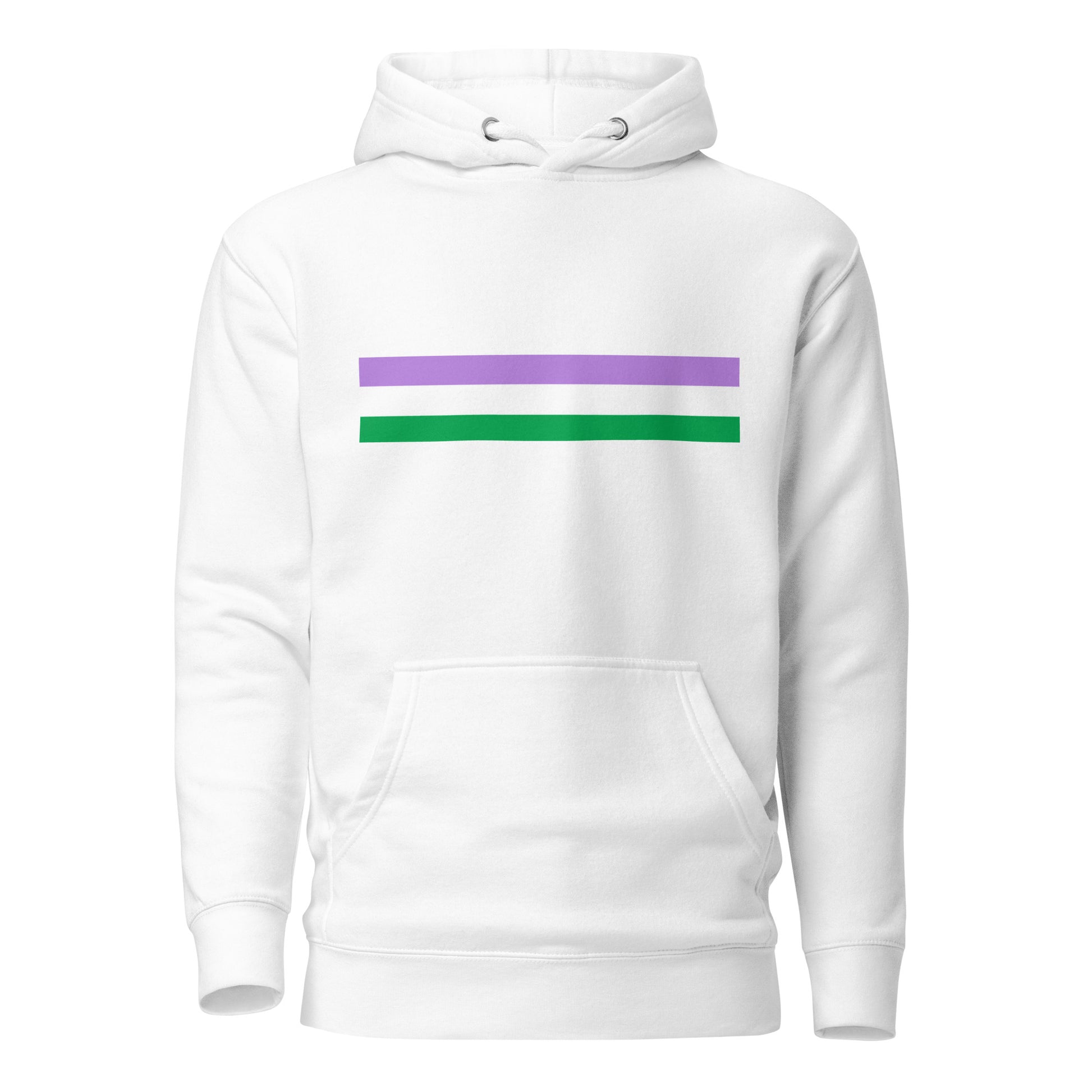 Genderqueer Pride Flag Hoodie White Genderqueer unisex-premium-hoodie-white-front-6529df682fa8a