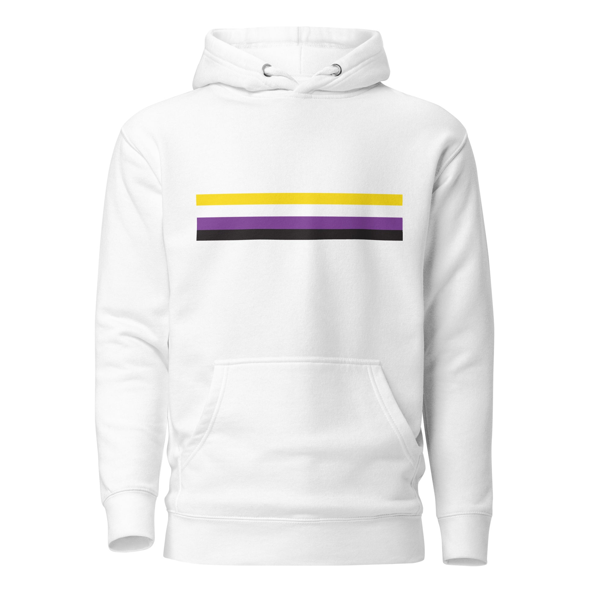 Nonbinary Enby Pride Flag Hoodie Sweatshirt White Nonbinary unisex-premium-hoodie-white-front-6529e0df1146c