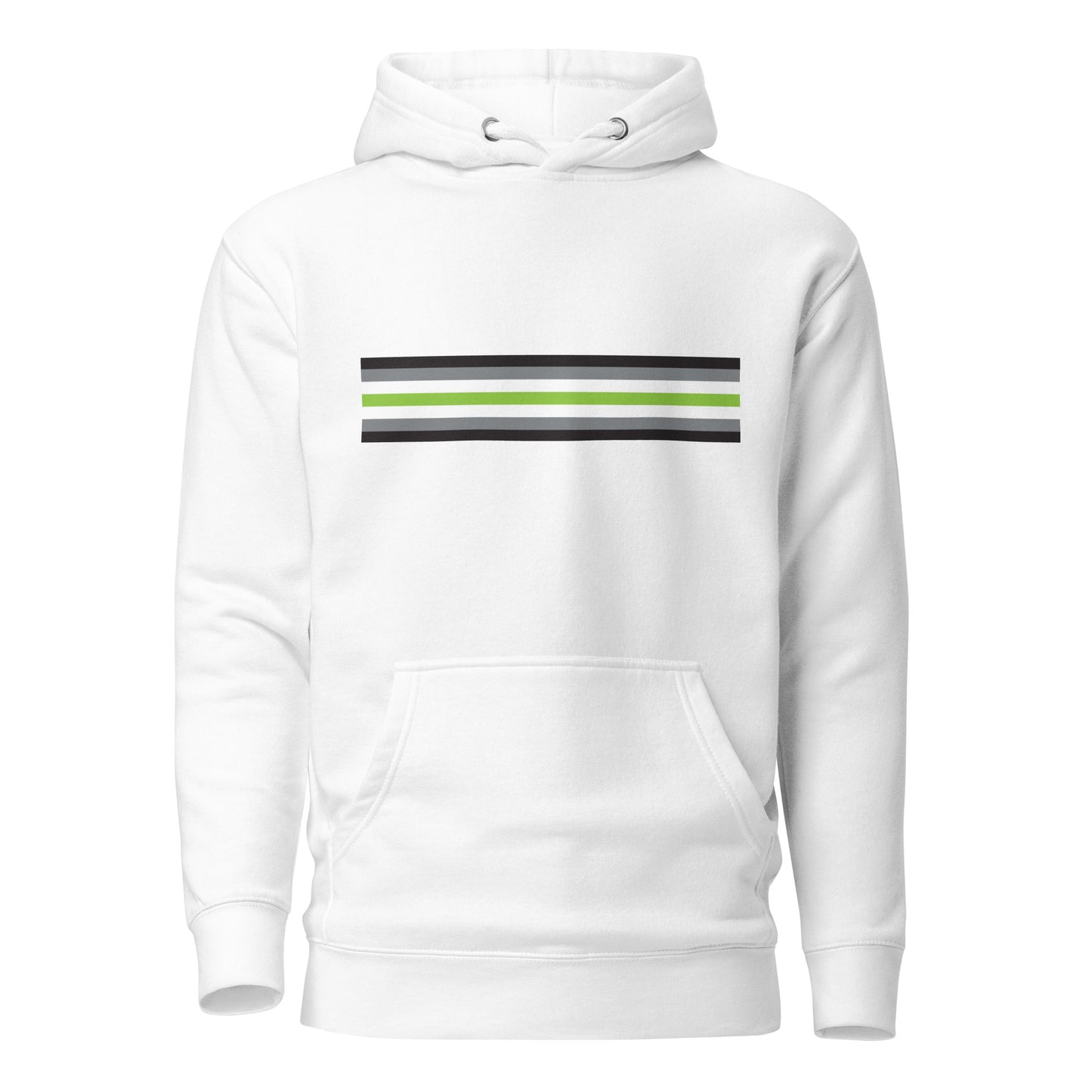 Agender Pride Flag Hoodie Sweatshirt White Agender unisex-premium-hoodie-white-front-6529e281a1e49