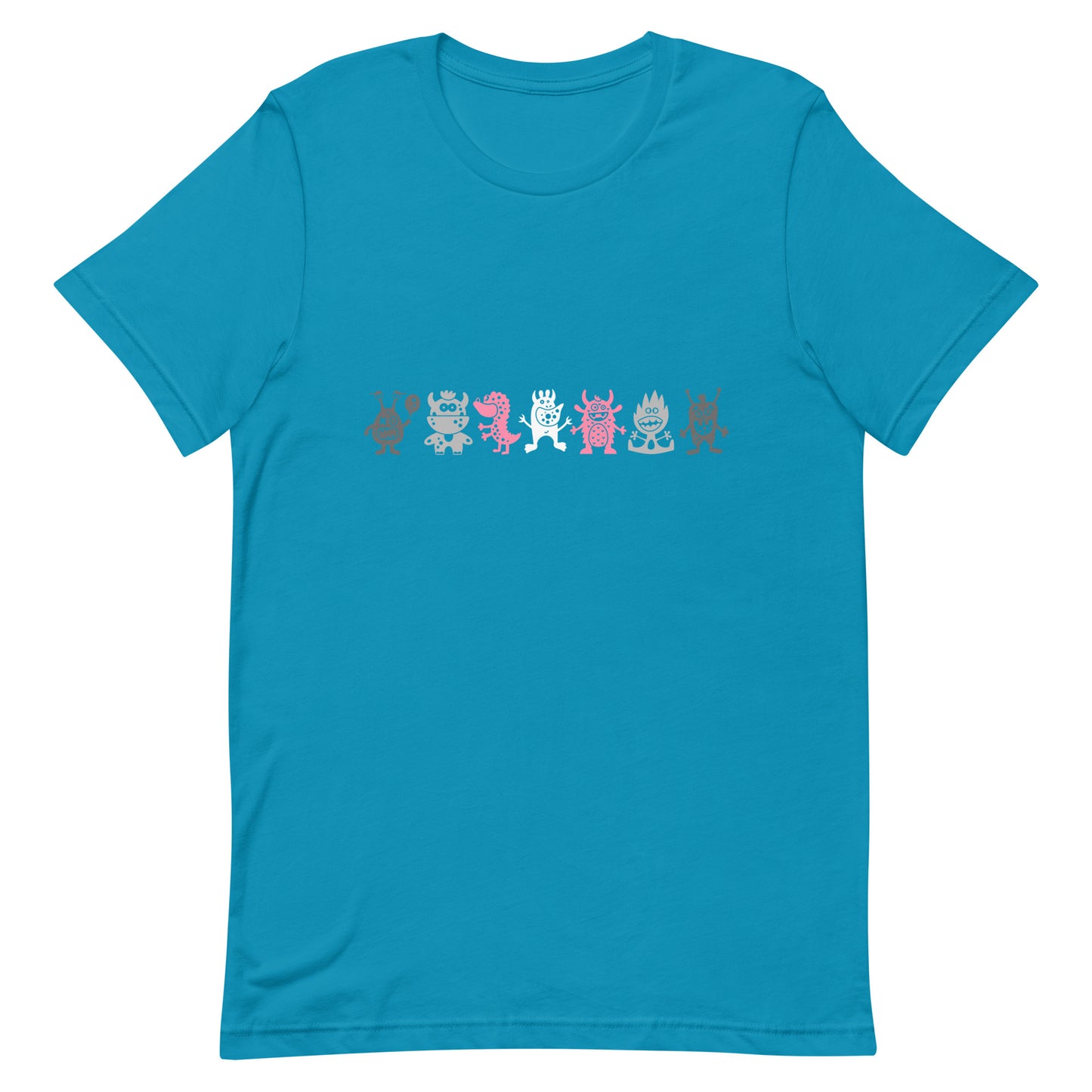 Demigirl Pride Shirt - Doodle Monster Aqua Demigirl unisex-staple-t-shirt-aqua-front-64cff0fa5c9b4