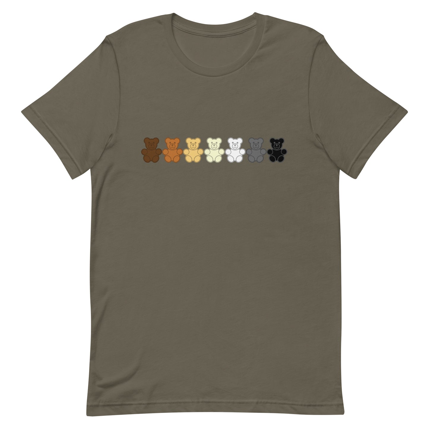 Gay Bear Gummy Bear Tee Army Gay unisex-staple-t-shirt-army-front-65aabfbb7f43a