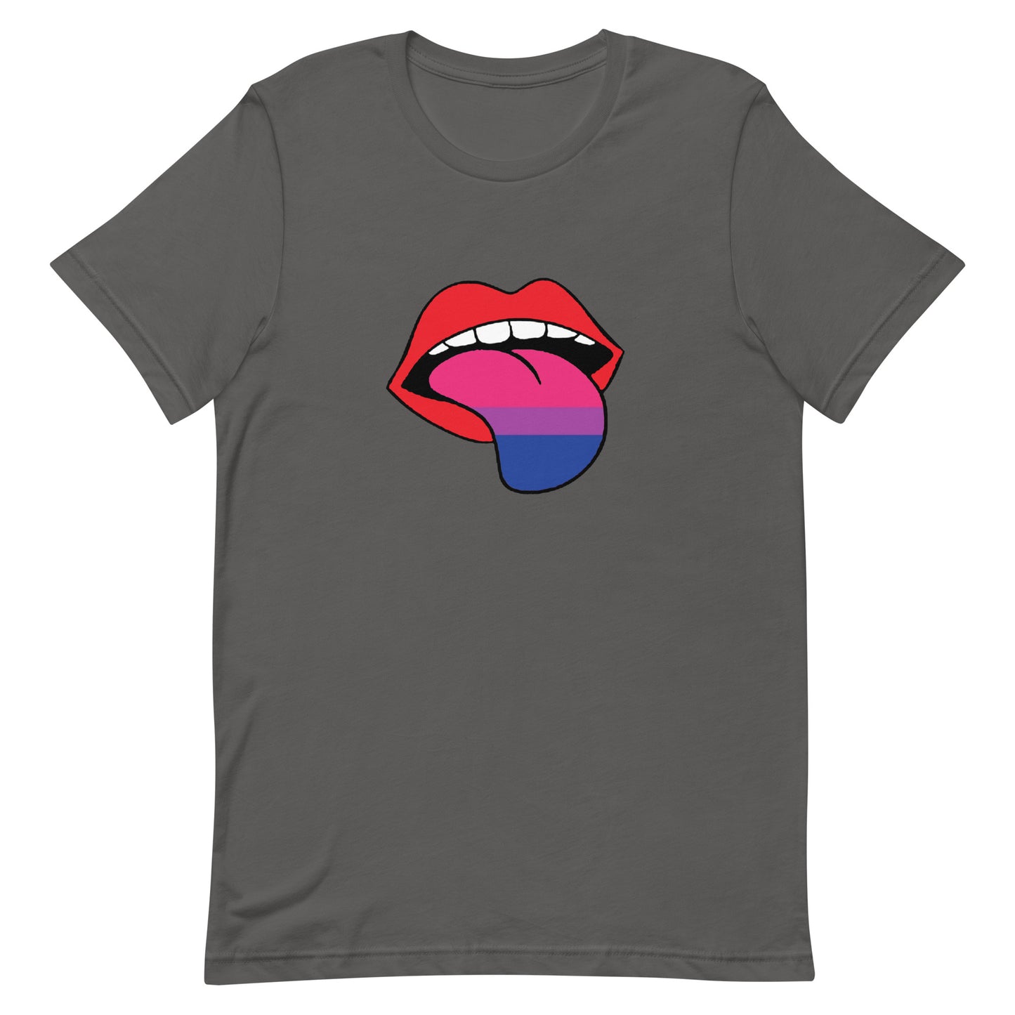 Bisexual Bi Pride Shirt Tongue Asphalt Bisexual unisex-staple-t-shirt-asphalt-front-64a77cced27d3