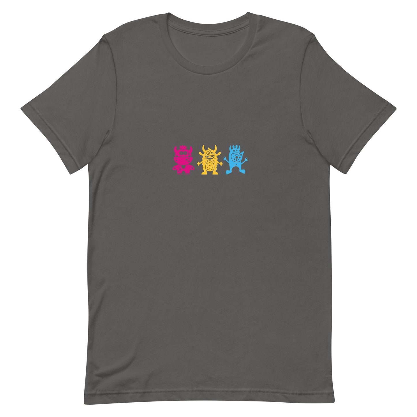 Pansexual Pan Pride T-Shirt - Doodle Monster Asphalt Pansexual unisex-staple-t-shirt-asphalt-front-64cff17879bf1