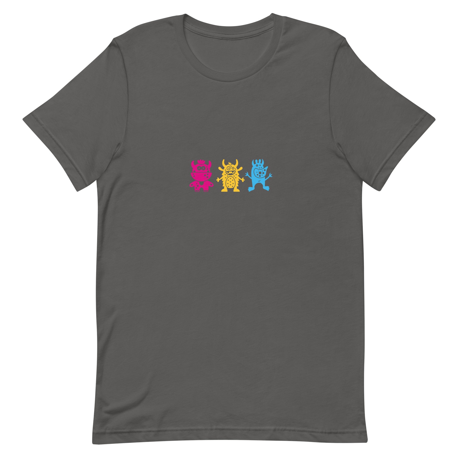 Pansexual Pan Pride T-Shirt - Doodle Monster Asphalt Pansexual unisex-staple-t-shirt-asphalt-front-64cff17879bf1