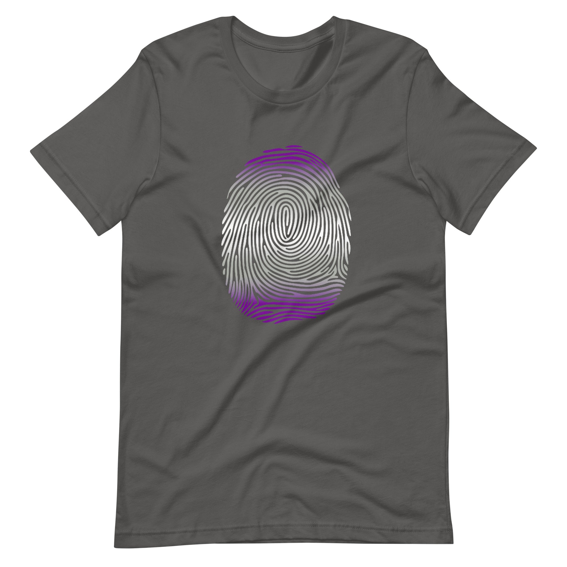 Greysexual Pride Identity Fingerprint Shirt - Unisex Asphalt Greysexual unisex-staple-t-shirt-asphalt-front-6610076739b7c