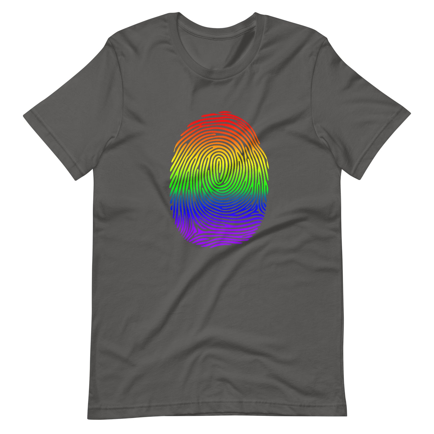 LGBT LGBTQ Pride Identity Fingerprint Shirt - Unisex Asphalt Pride unisex-staple-t-shirt-asphalt-front-66100c15ec8fd