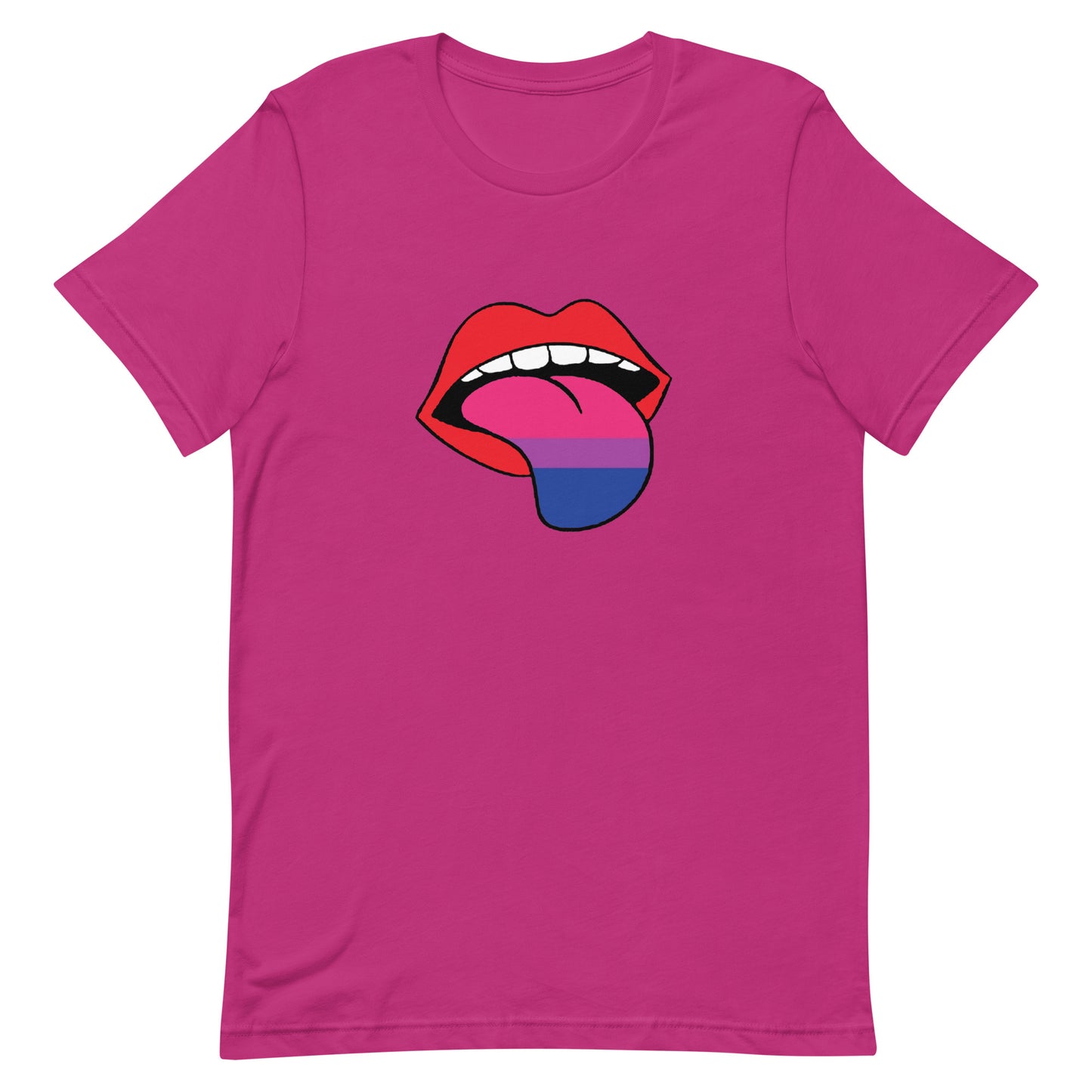 Bisexual Bi Pride Shirt Tongue Berry Bisexual unisex-staple-t-shirt-berry-front-64a77cced09c0