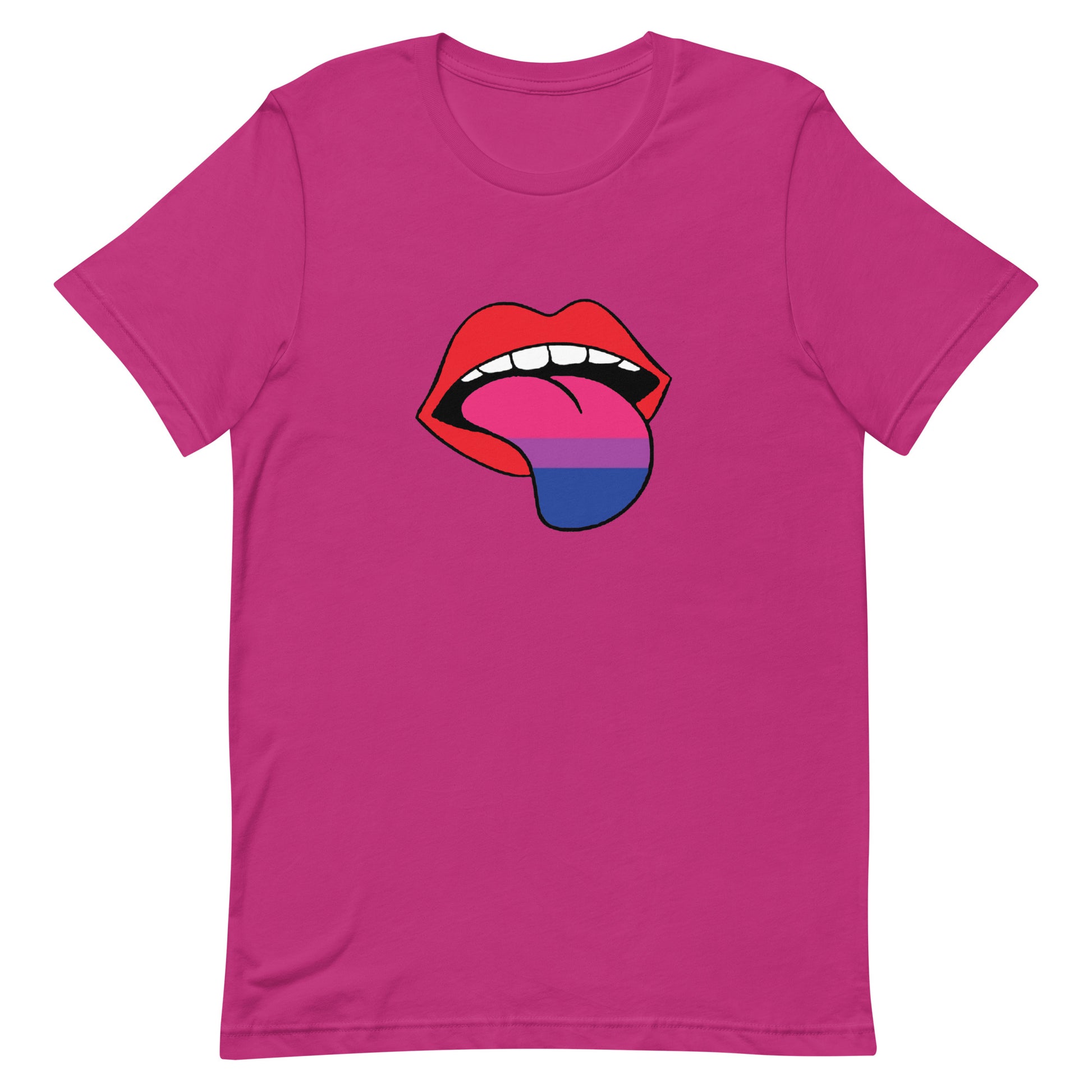 Bisexual Bi Pride Shirt Tongue Berry Bisexual unisex-staple-t-shirt-berry-front-64a77cced09c0