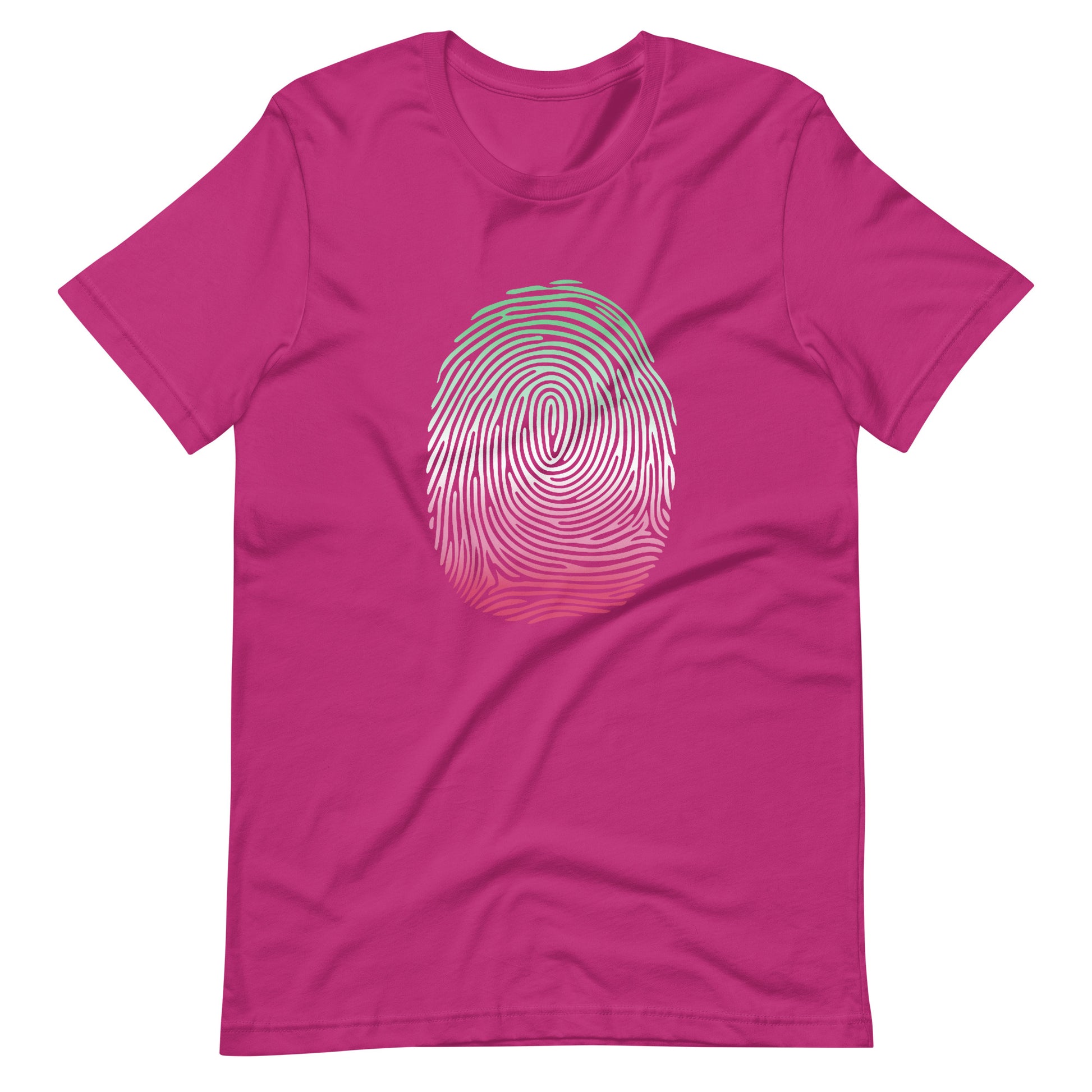 Abrosexual Pride Identity Fingerprint T-shirt - Unisex Berry Abrosexual unisex-staple-t-shirt-berry-front-660f4fd7213aa