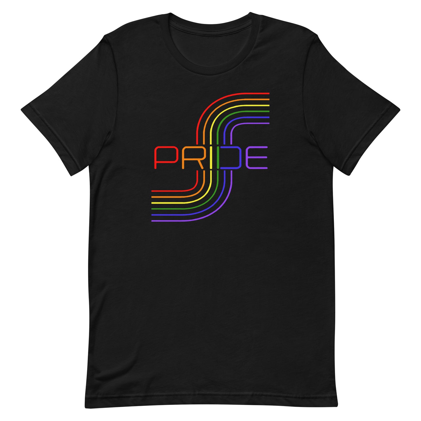 LGBTQ Pride T-Shirt - Mod Line Art Black Pride unisex-staple-t-shirt-black-front-648a5c2346a15