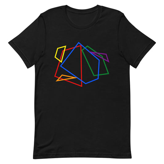 LGBTQ Pride T-Shirt - Geometric Lines Black Pride unisex-staple-t-shirt-black-front-648e730de7ee1