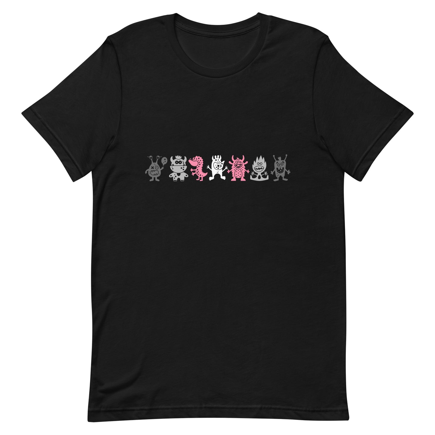 Demigirl Pride Shirt - Doodle Monster Black Demigirl unisex-staple-t-shirt-black-front-64cff0fa5a2f6