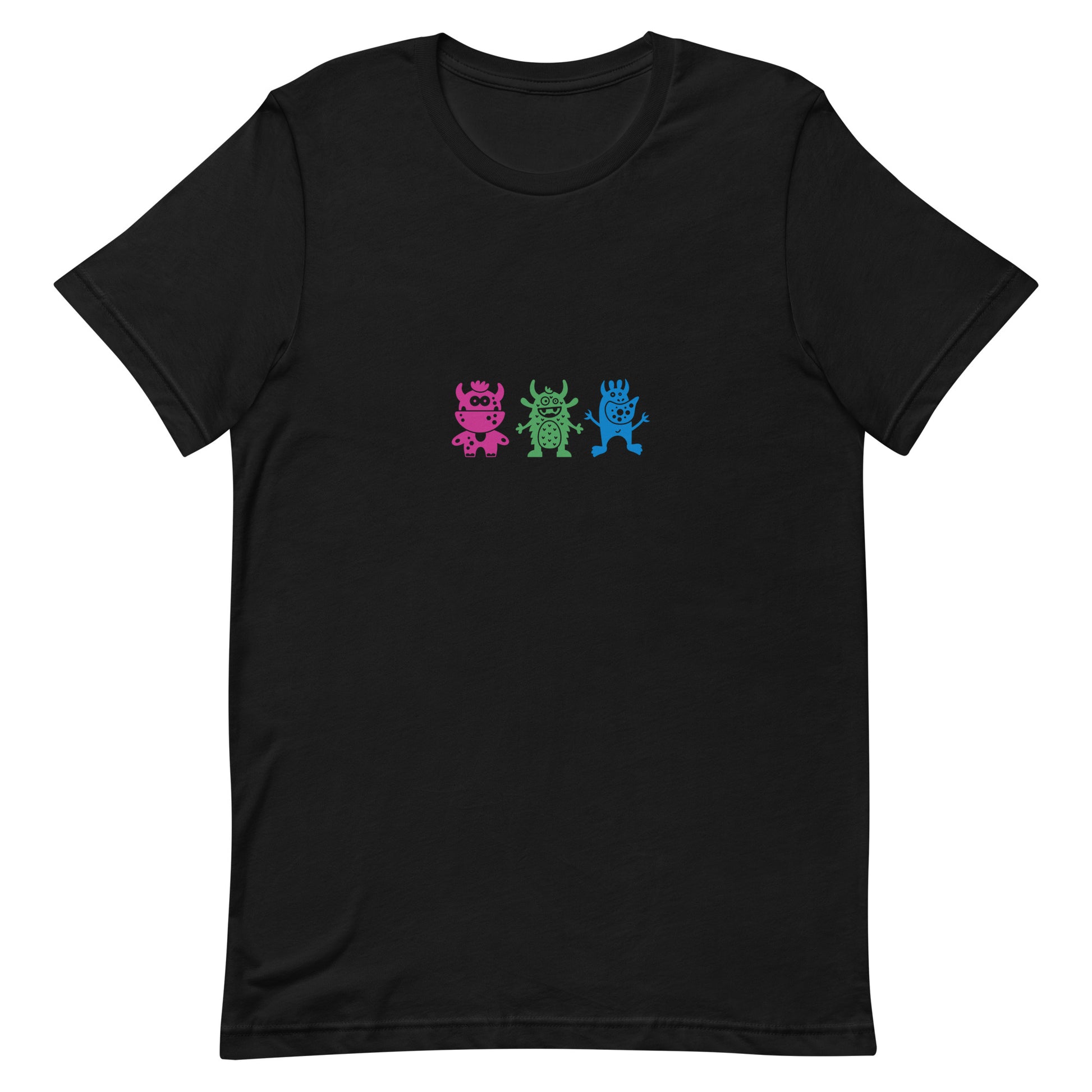 Polysexual Poly Pride T-Shirt - Doodle Monster Black Polysexual unisex-staple-t-shirt-black-front-64cff214d30ca