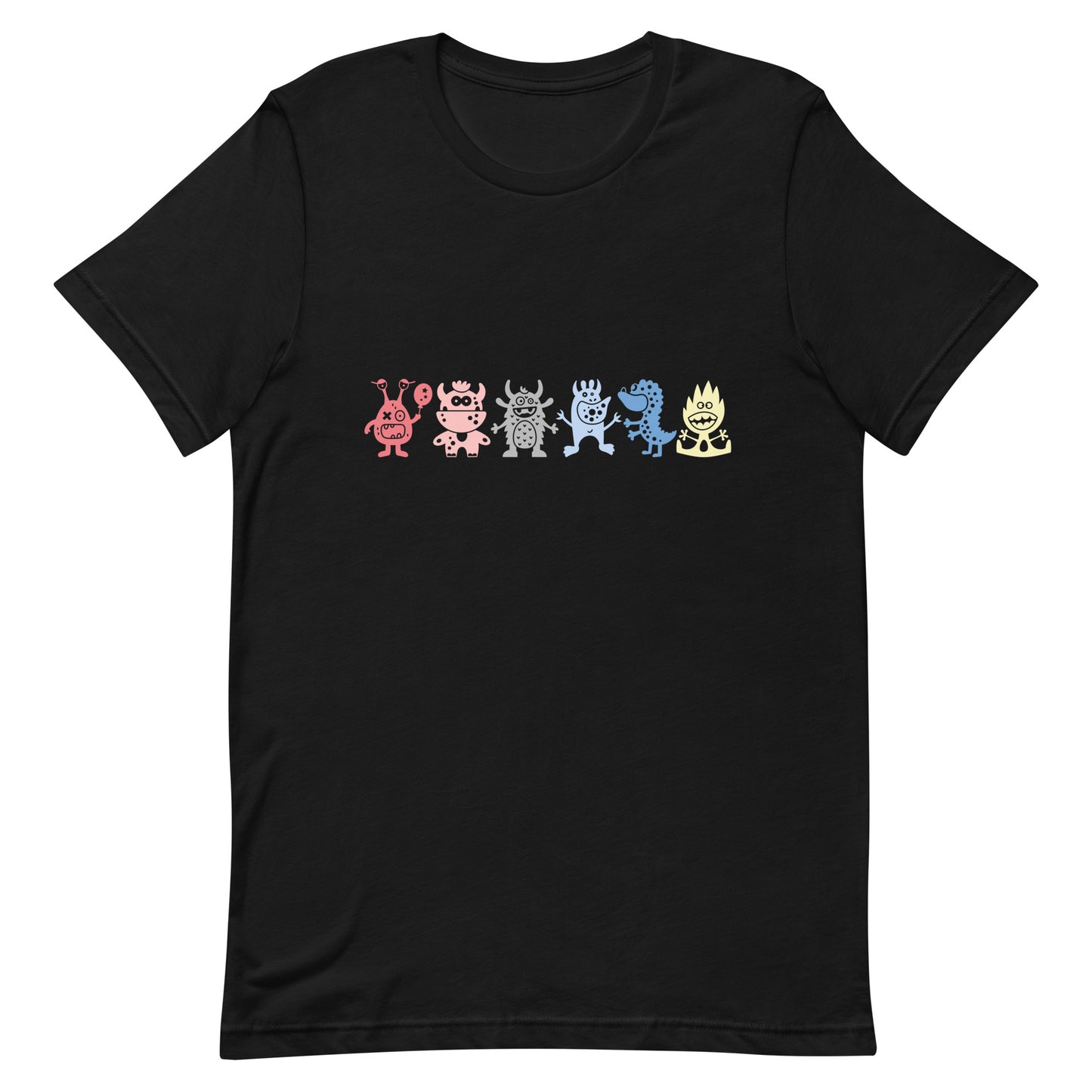 Genderflux Pride Shirt - Doodle Monster Black Genderflux unisex-staple-t-shirt-black-front-64cff841df055