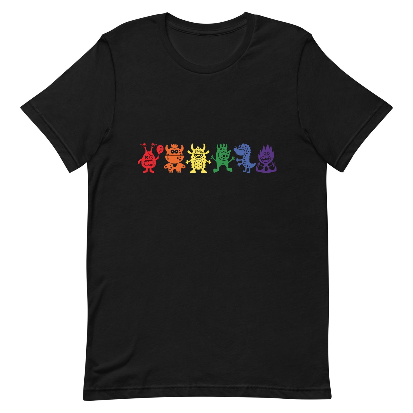 LGBTQ Pride T-Shirt - Doodle Monster Black Pride unisex-staple-t-shirt-black-front-64cffca63298f