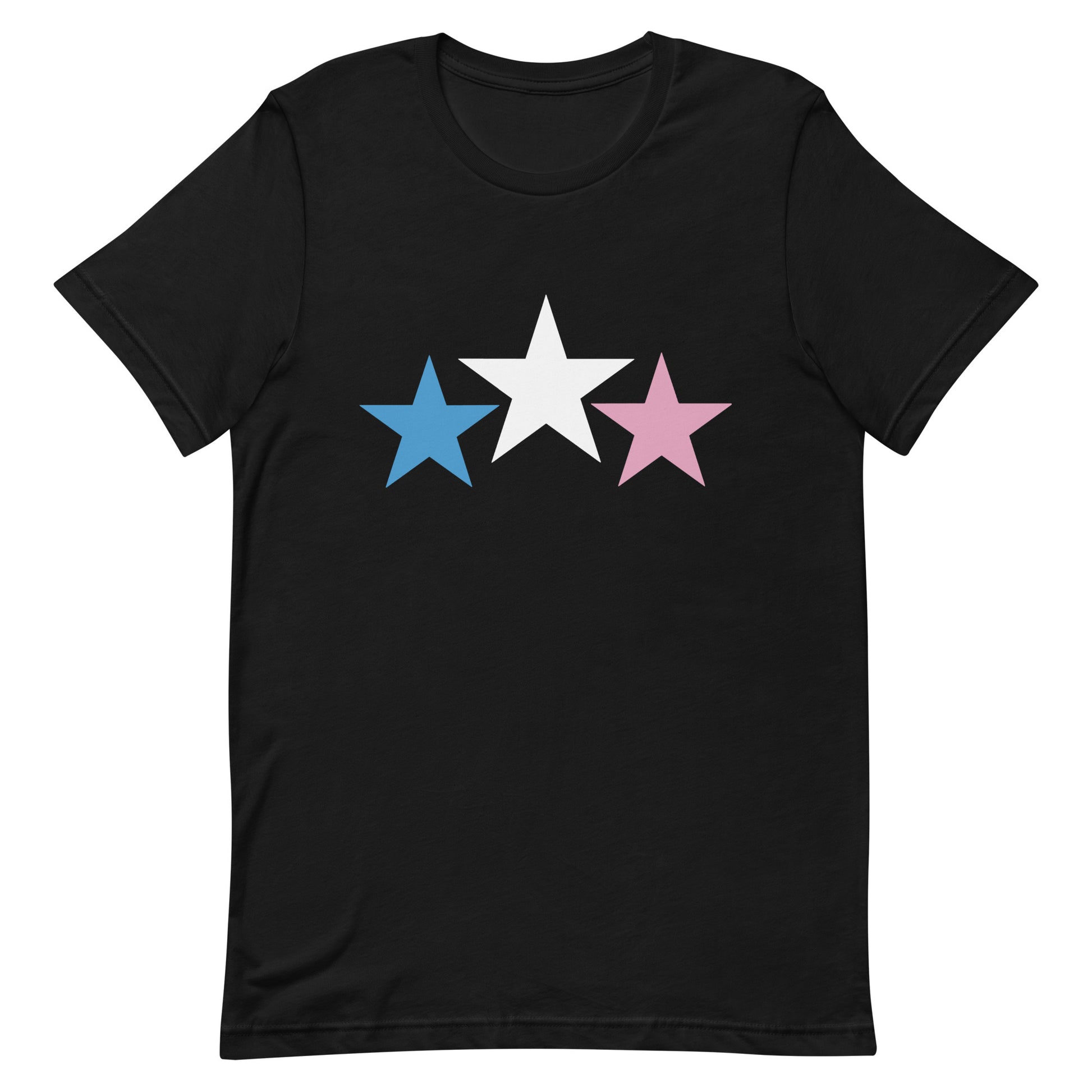 Transgender Trans Pride T-Shirt - Stars Black Transgender unisex-staple-t-shirt-black-front-64de9fdc434f0