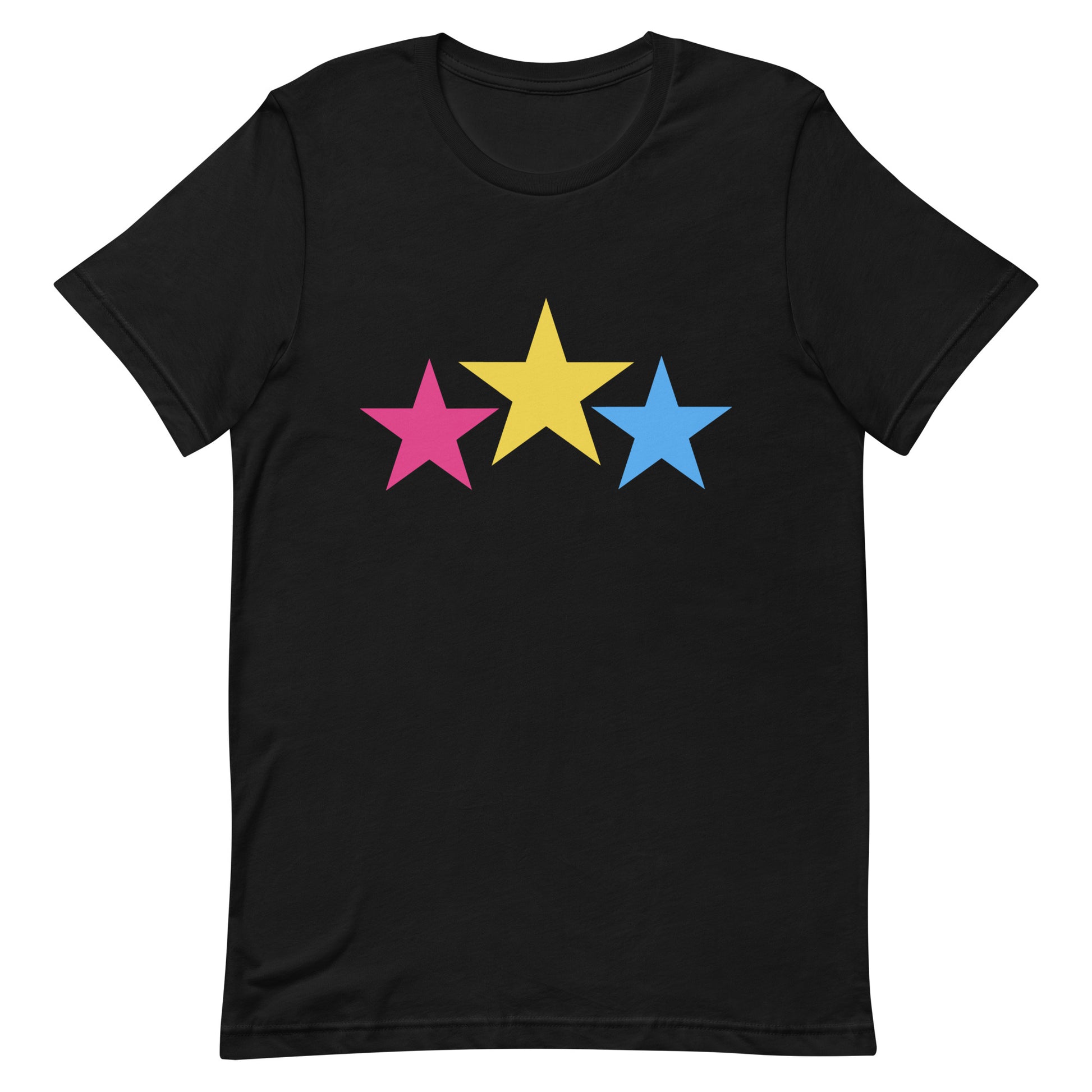 Pansexual Pan Pride T-Shirt - Stars Black Pansexual unisex-staple-t-shirt-black-front-64dea38ba9ec2