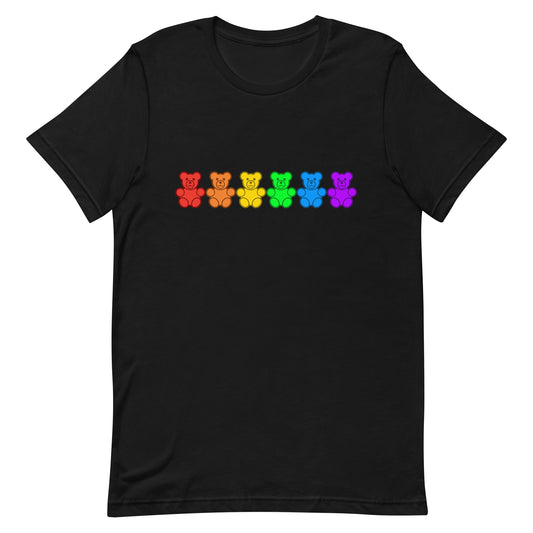 LGBTQ Pride Gummy Bear T-shirt Black Pride unisex-staple-t-shirt-black-front-65aef14609df5