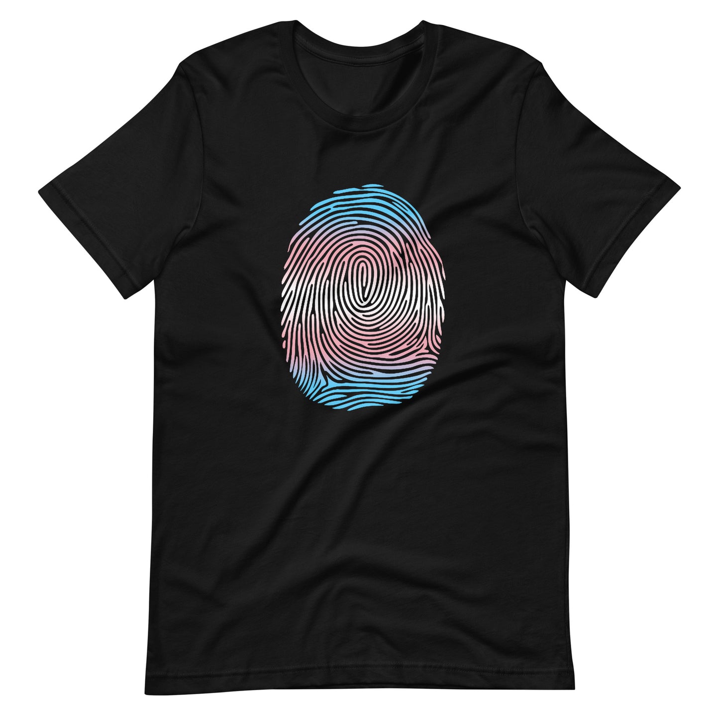 Transgender Trans Pride Identity Fingerprint MTF FTM T-shirt Black Transgender unisex-staple-t-shirt-black-front-660f4e86cf78f