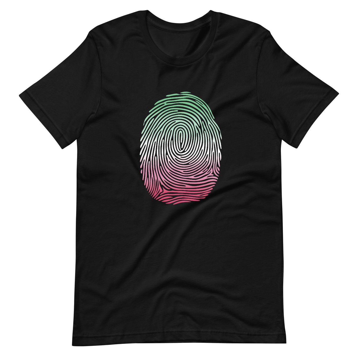 Abrosexual Pride Identity Fingerprint T-shirt - Unisex Black Abrosexual unisex-staple-t-shirt-black-front-660f4fd71d255