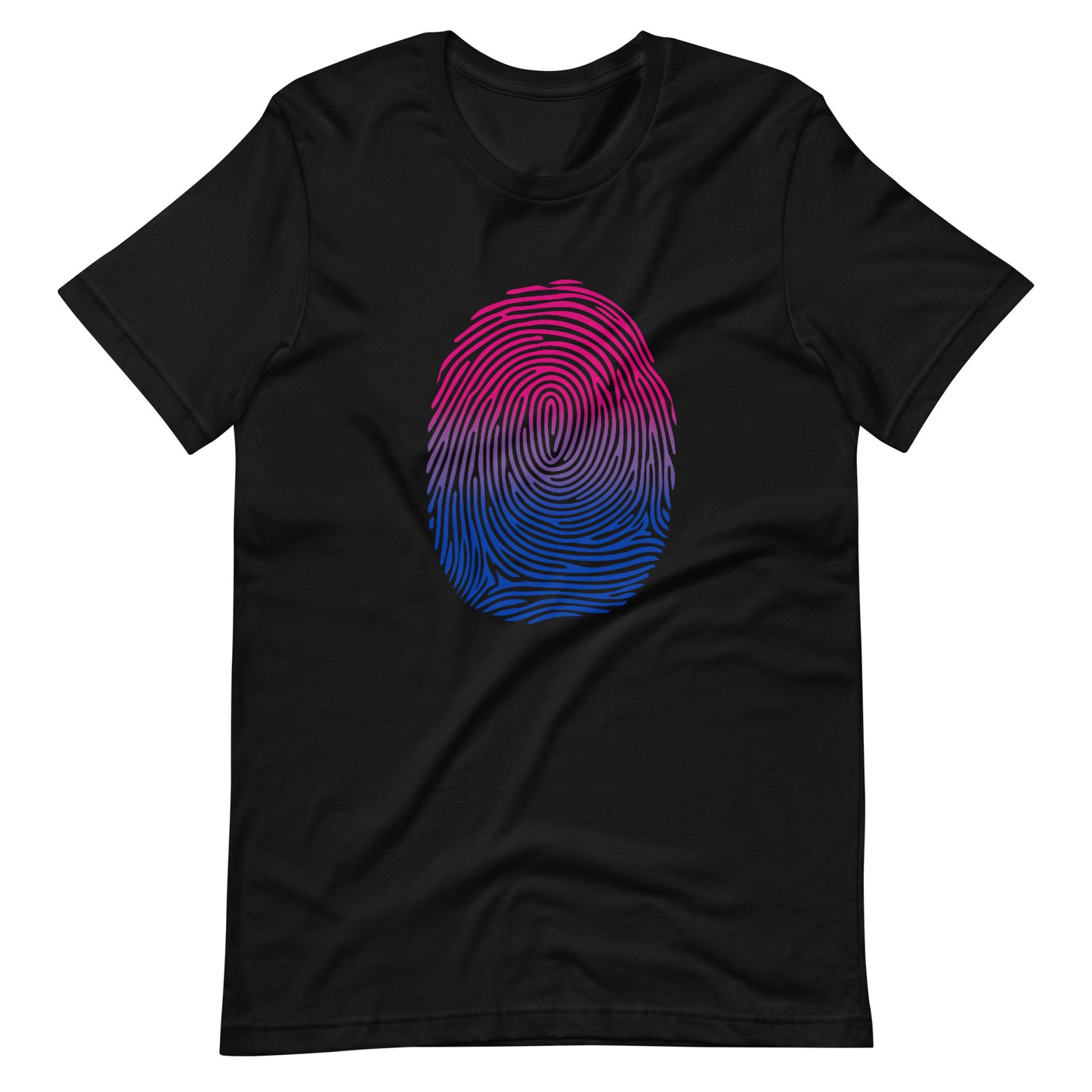 Bisexual Bi Pride Identity Fingerprint Shirt - Unisex Black Bisexual unisex-staple-t-shirt-black-front-660f543984584