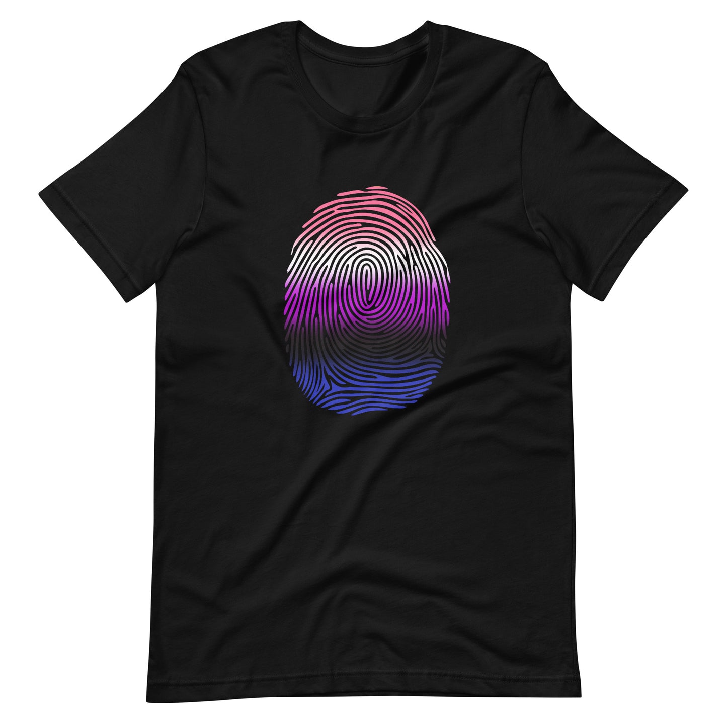 Genderfluid Pride Identity Fingerprint Shirt - Unisex Black Genderfluid unisex-staple-t-shirt-black-front-6610056700d55