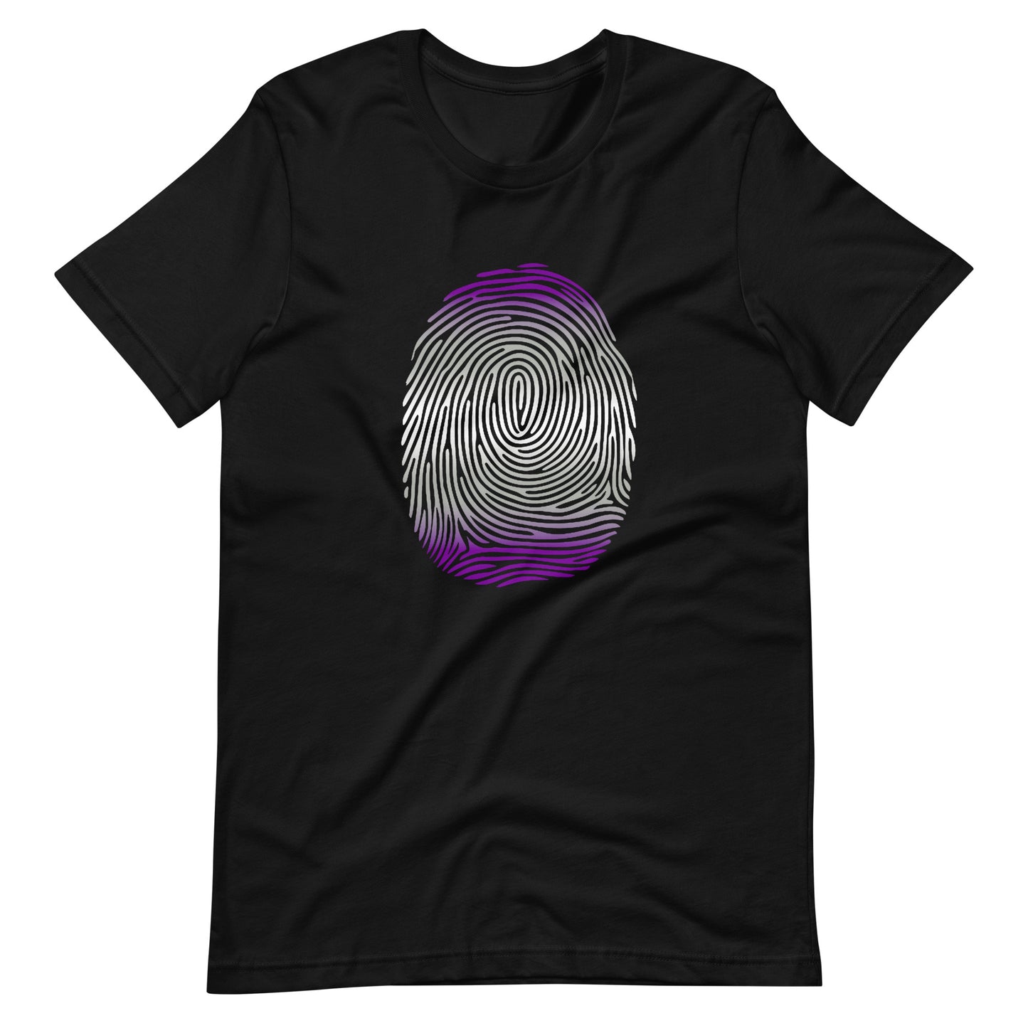 Greysexual Pride Identity Fingerprint Shirt - Unisex Black Greysexual unisex-staple-t-shirt-black-front-6610076736fce