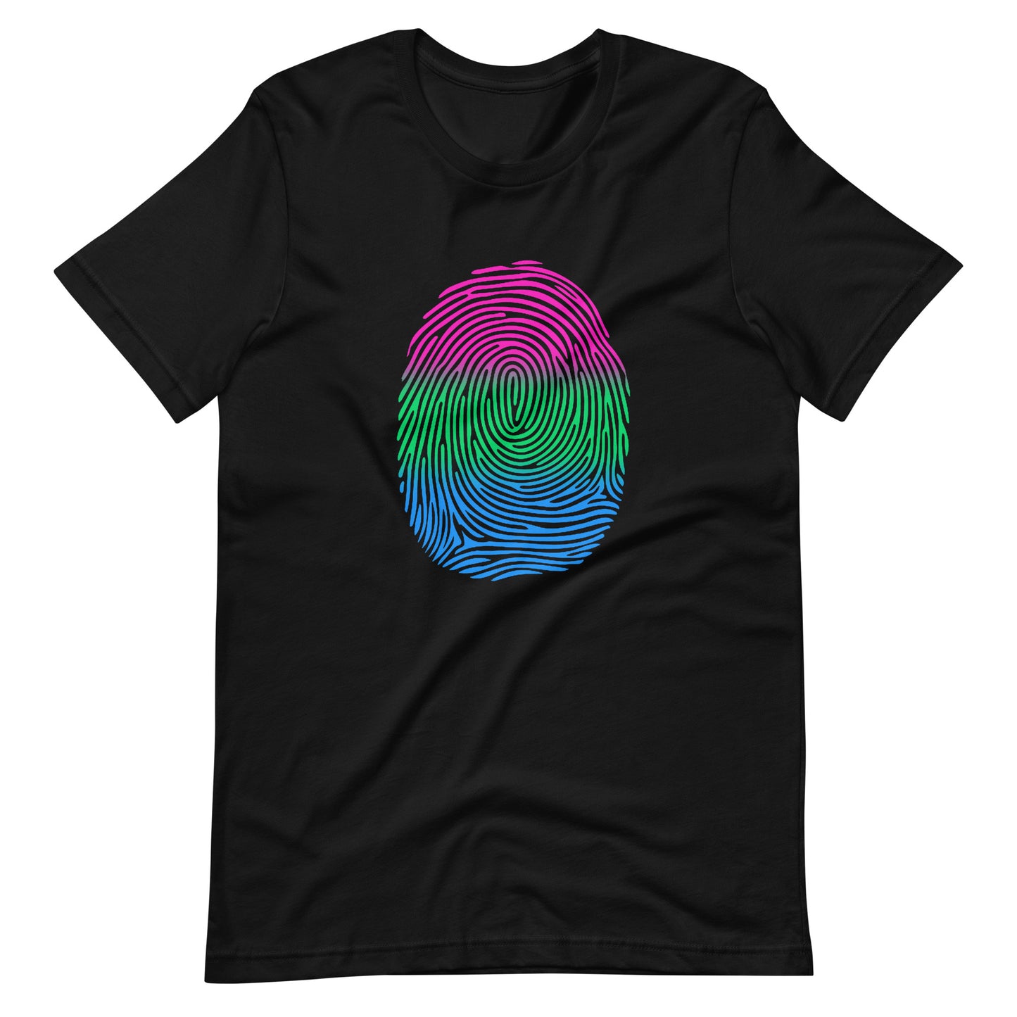 Polysexual Poly Pride Identity Fingerprint Shirt - Unisex Black Polysexual unisex-staple-t-shirt-black-front-66100b556acbb